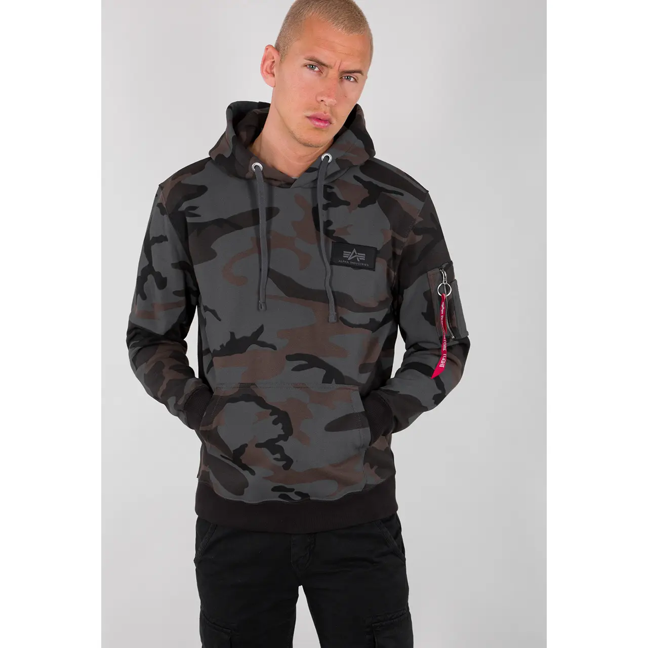 Felpa con cappuccio Alpha Industries Back Print Camo