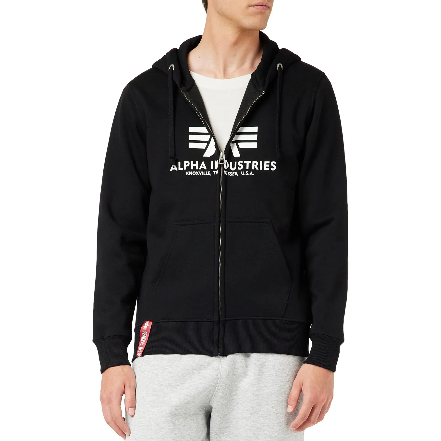 Felpa Alpha Industries con cappuccio Basic Zip