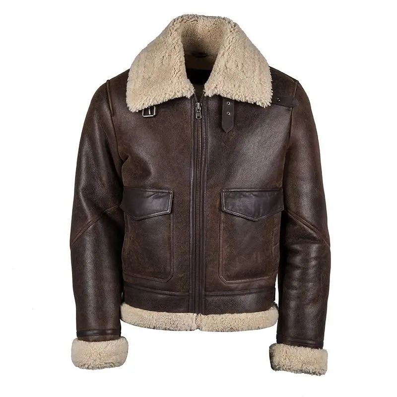 Motorrad-Lederjacke mouton Helstons bombardier thunder