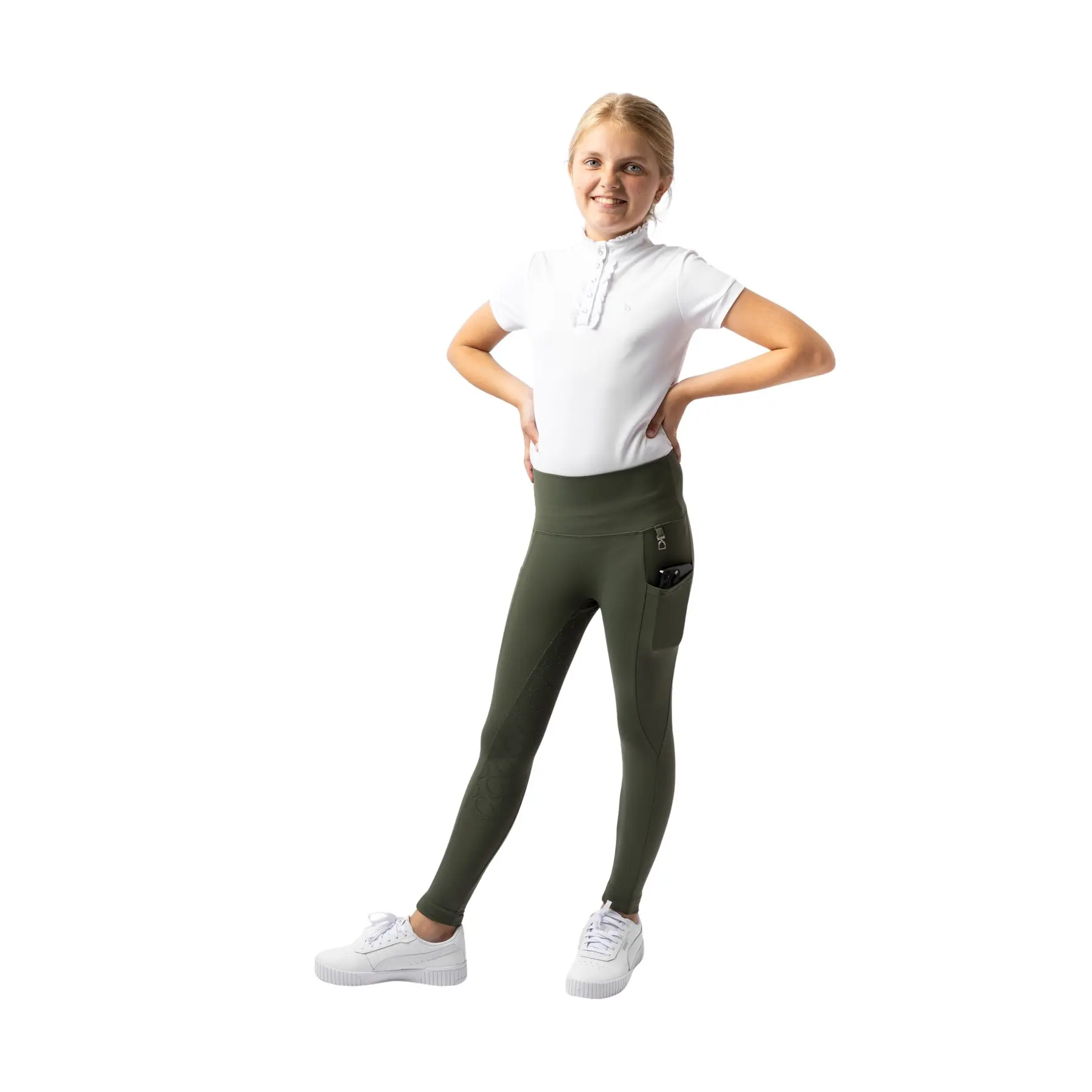 Girls' full grip riding leggings Horze Gillian