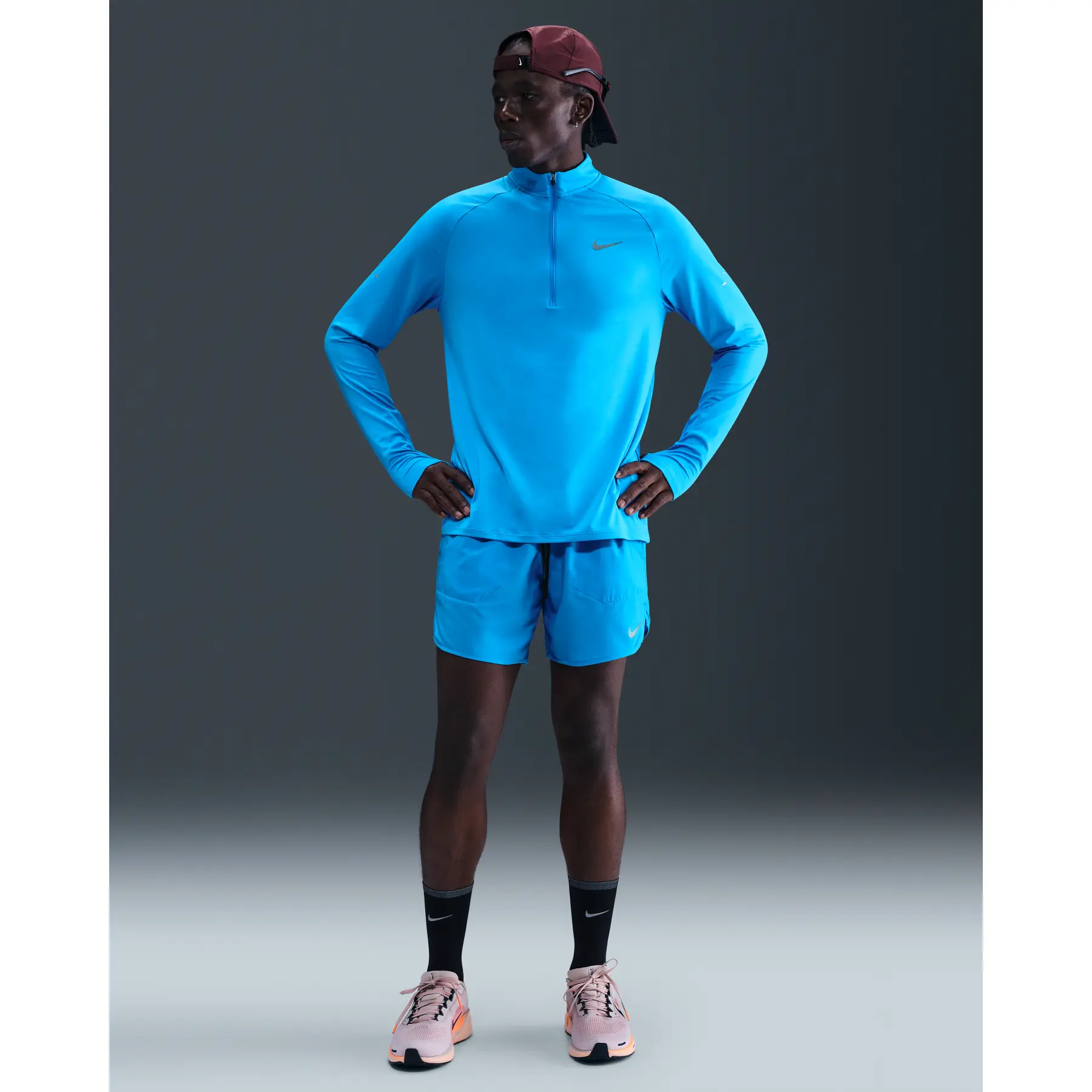 Langarm-Midzip-Shirt Nike Stride