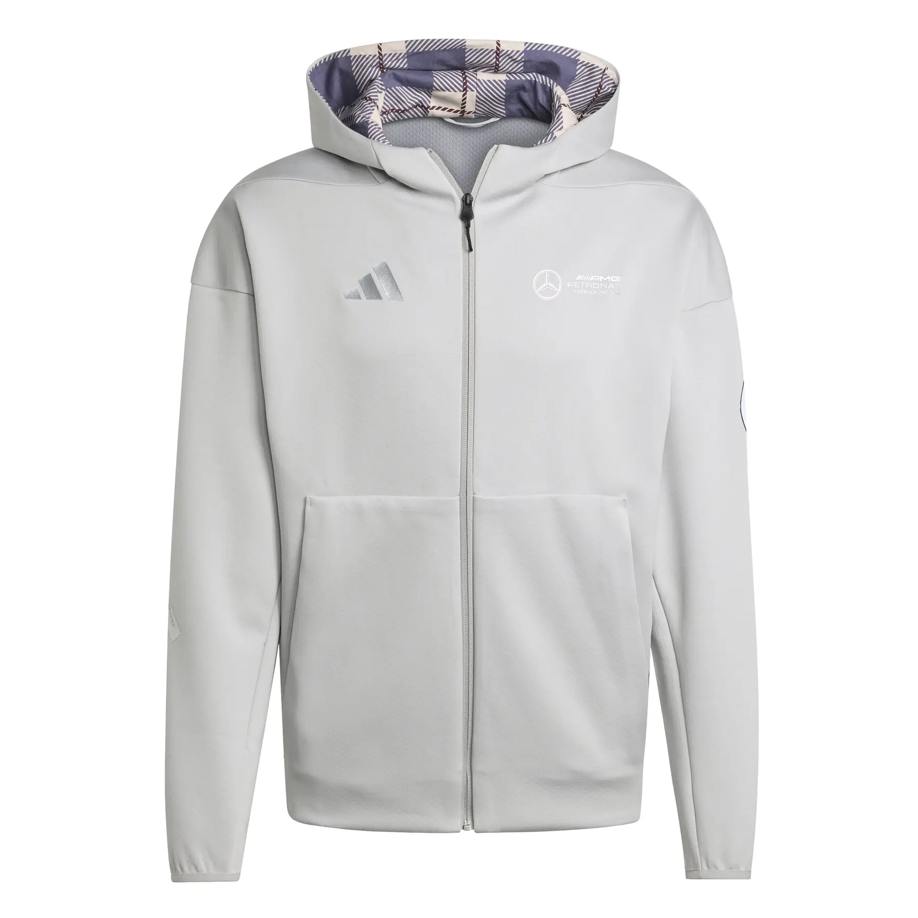 Mercedes AMG Kapuzenjacke Petronas Formula One Team Silver Arrows - Farbe: Grau