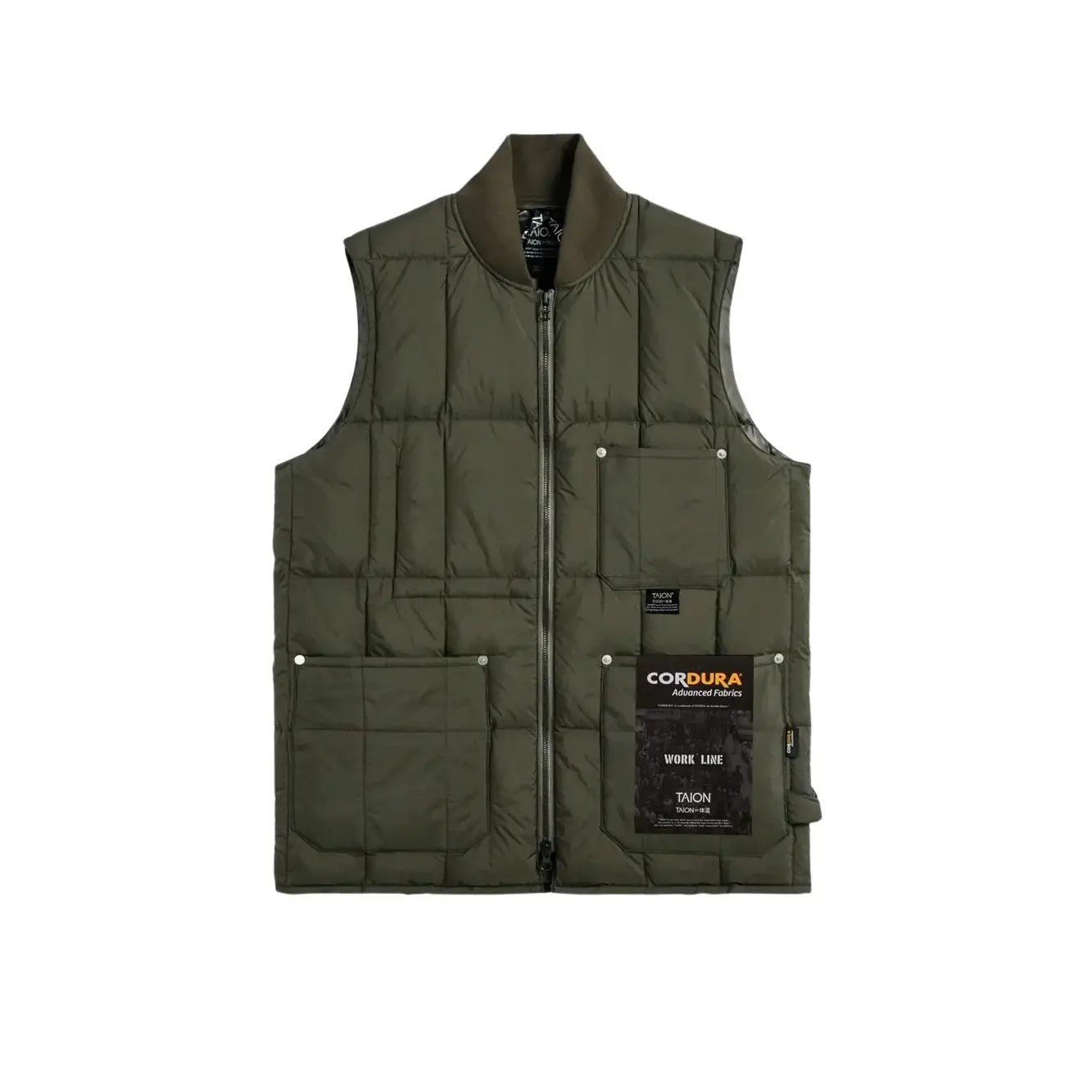 Gilet imbottito con zip e col V Taion