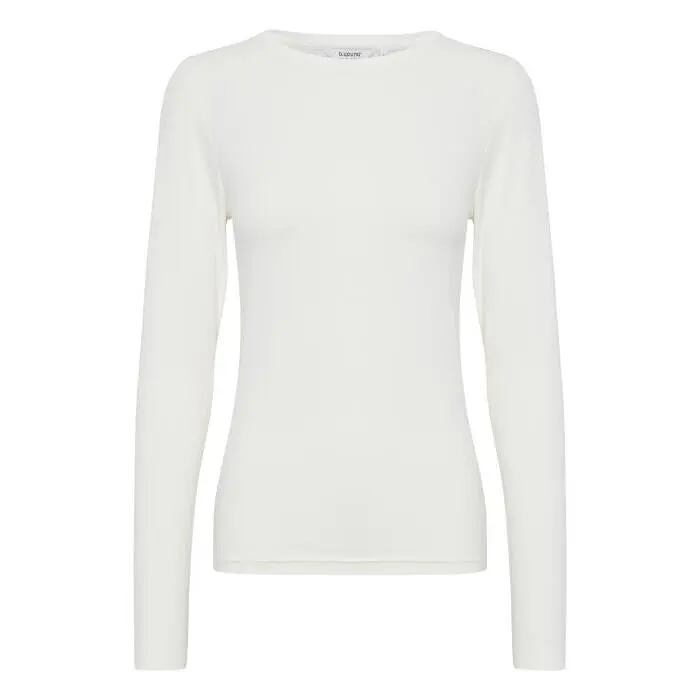 B.young Women's White Long Sleeve T-Shirt Bypamila