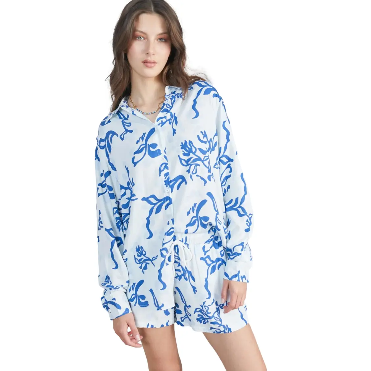 Damen Klassische Bedruckte Bluse 24 Colours