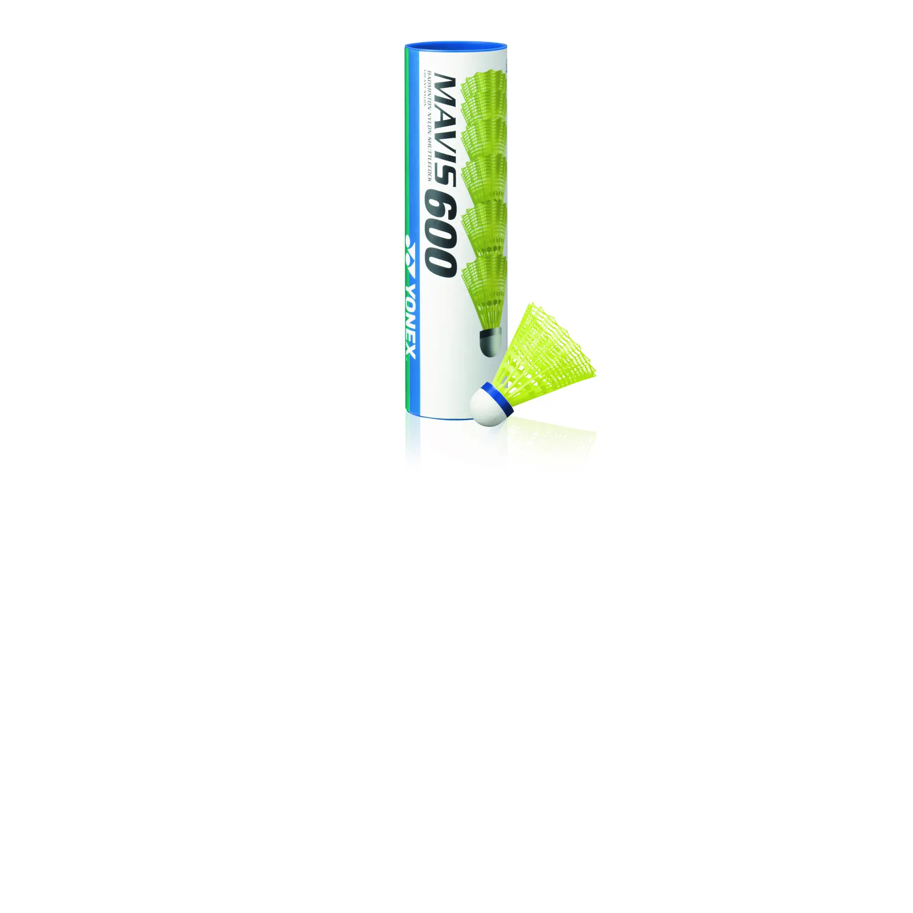 Tube mit 6 Badminton-Federbällen Yonex Mavis 600