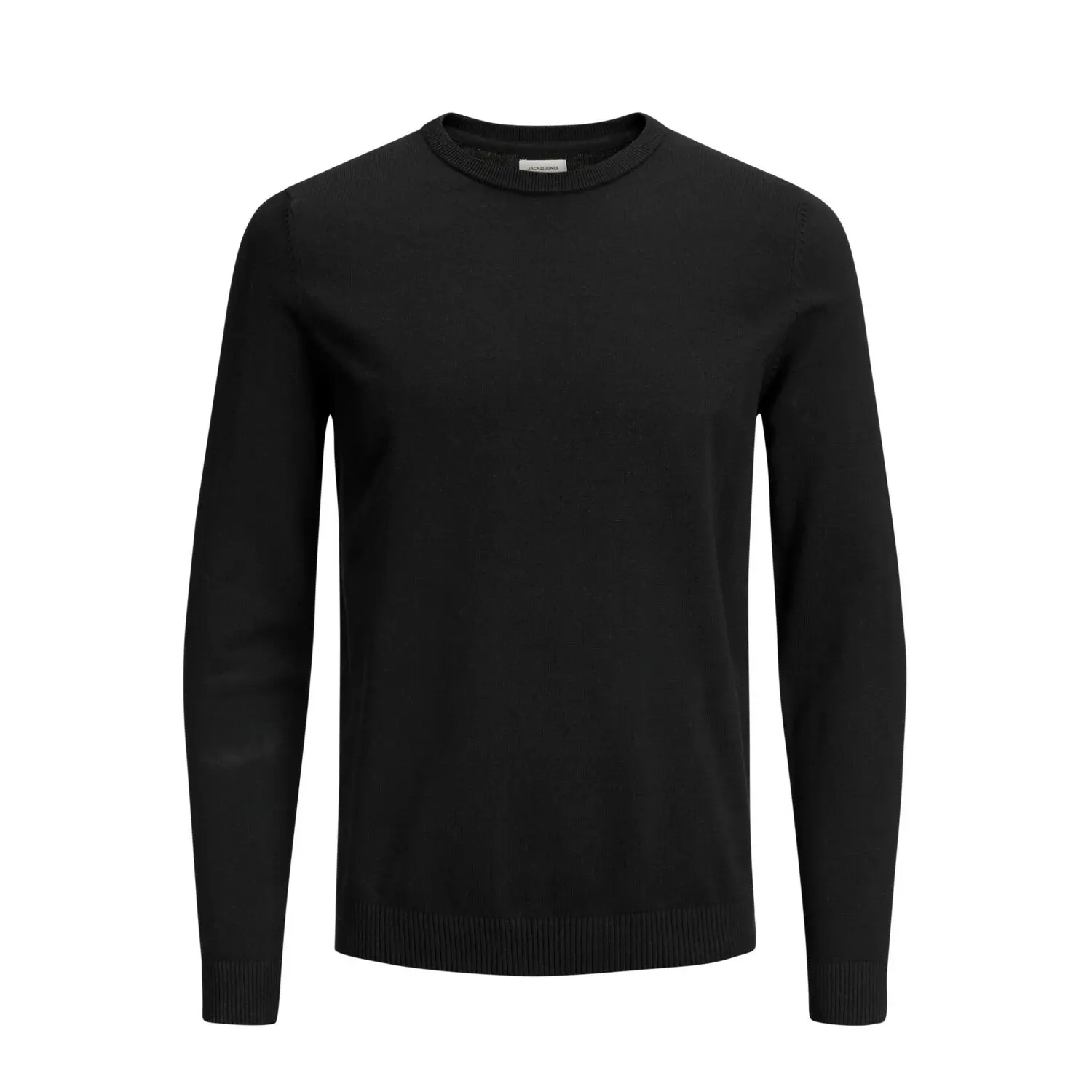 Jack & Jones Men's Black Round Neck Sweater Basic