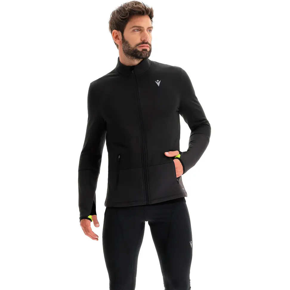 Macron Homme Sweatshirt Stretch Run Noir Extra Grand
