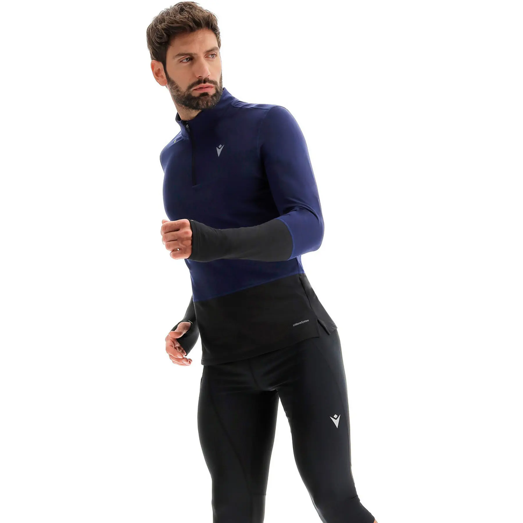 Macron Homme Sweatshirt Run Clayton Bleu Extra Grand