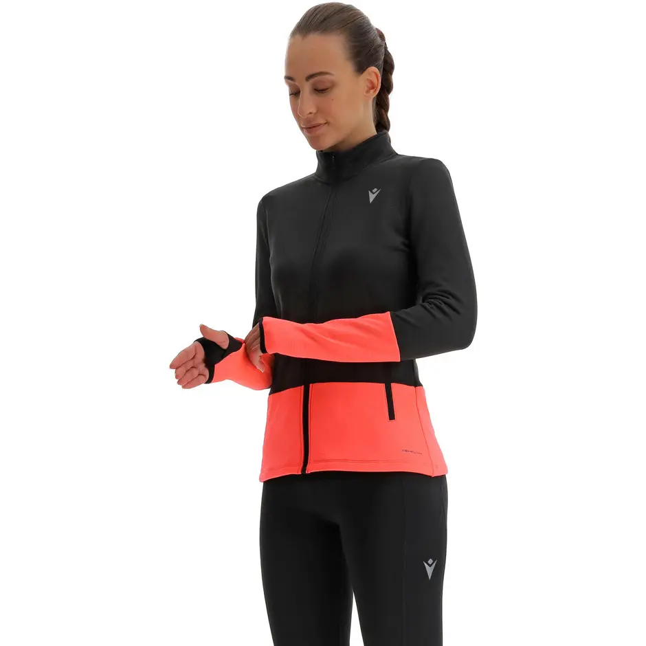 Macron Femme Sweatshirt Stretch Run Noir Extra Petit