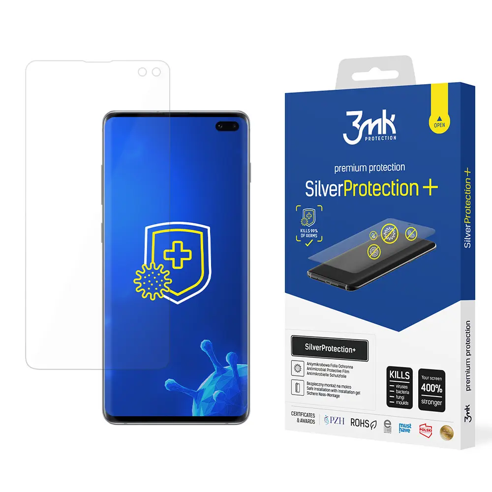Antimikrobieller Schutzfilm 3MK Samsung Galaxy S10 Plus - Silver Protect+