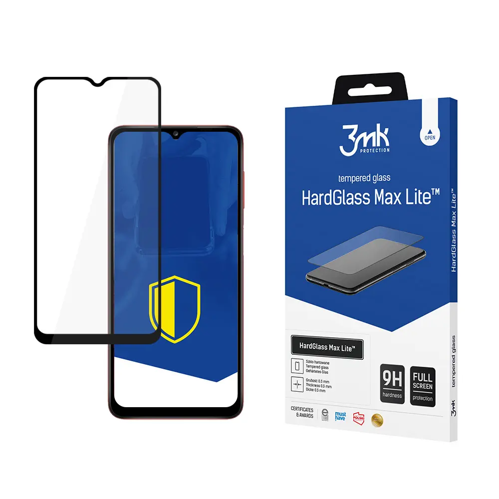 Verstärktes gehärtetes Glas 3MK Samsung Galaxy A02 - HardGlass Max Lite™