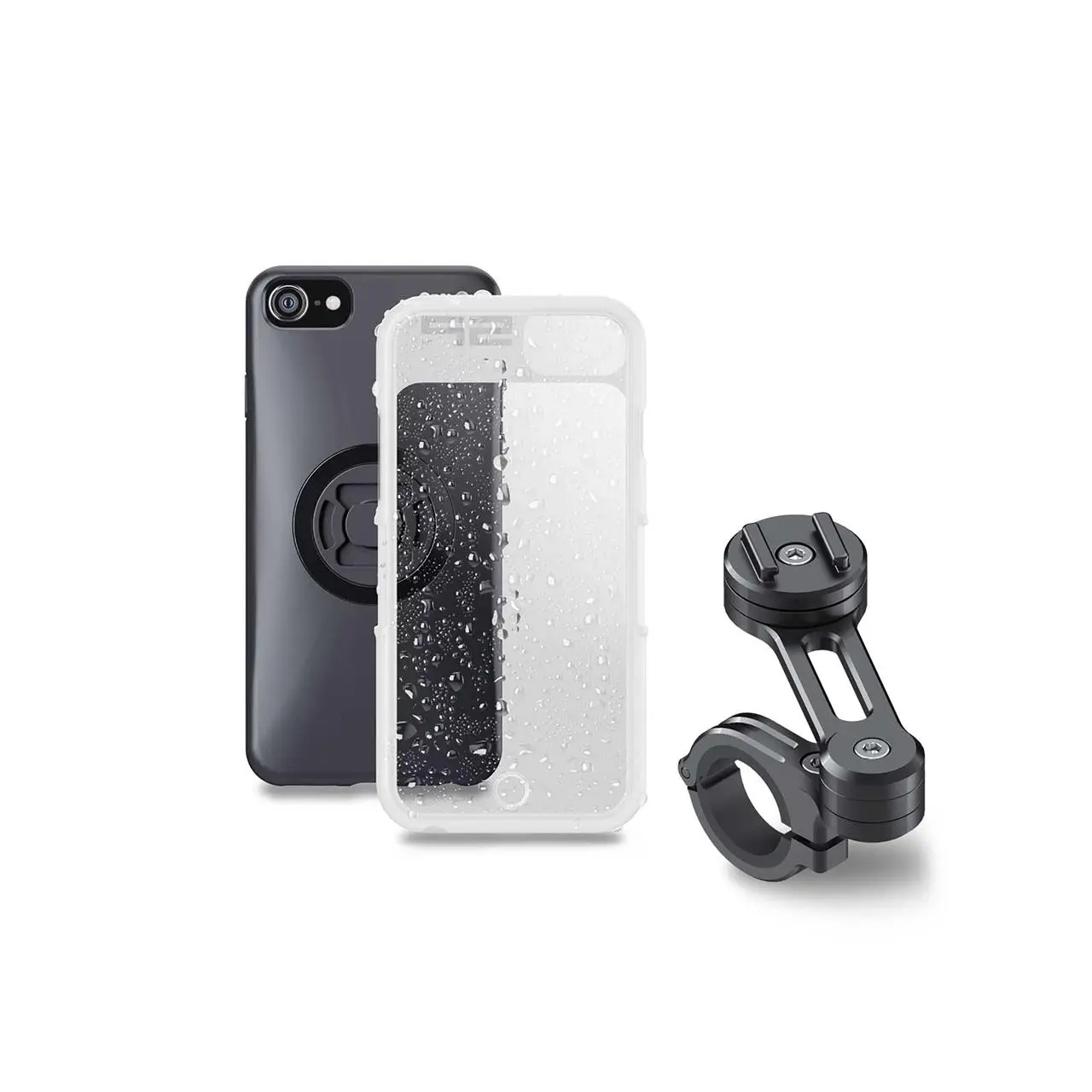 Paket Sp-Connect Moto Bundle fixé sur guidon iPhone SE2020/8/7/6S/6