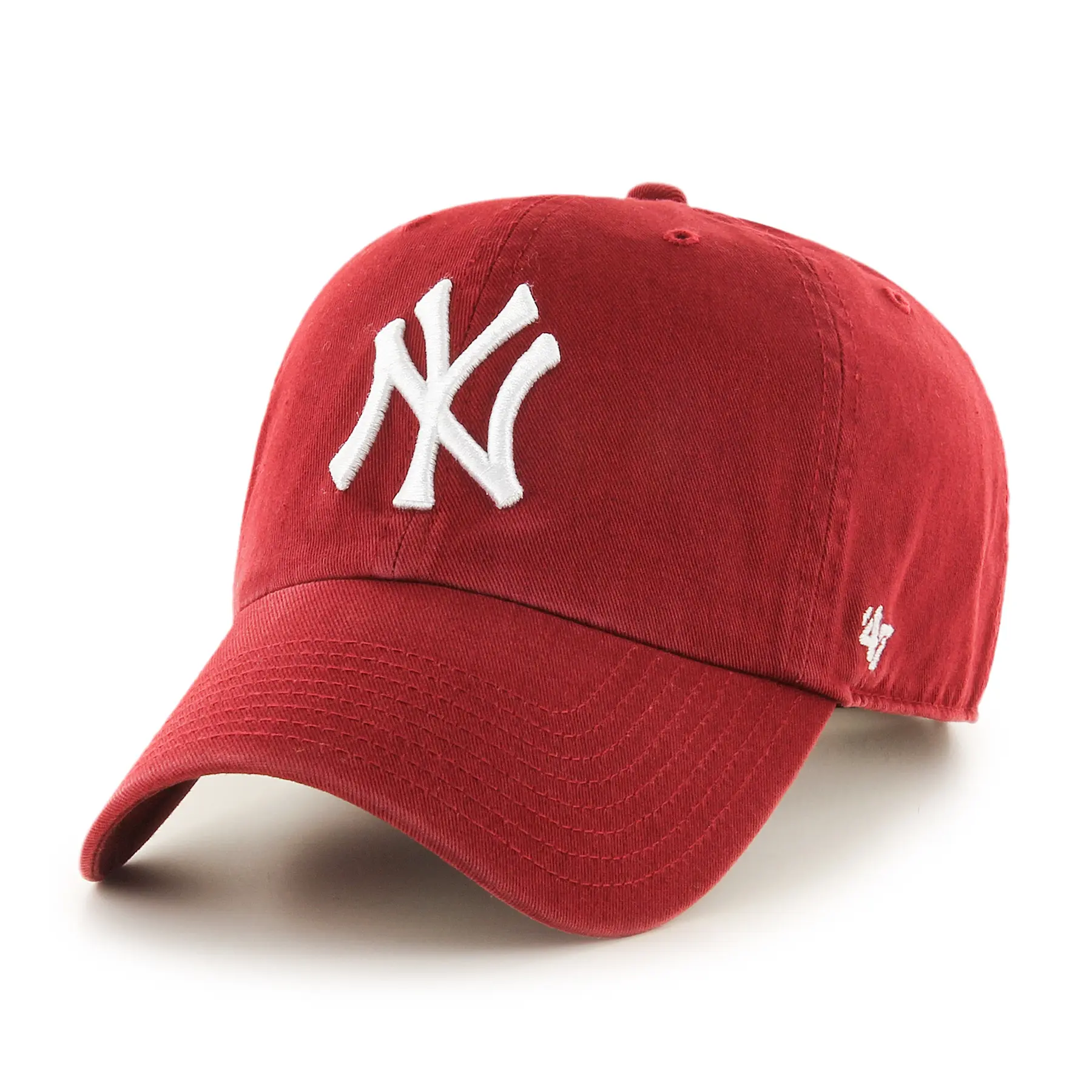 47Brand Rouge Casquette De Baseball New York Yankees Mlb Clean Up