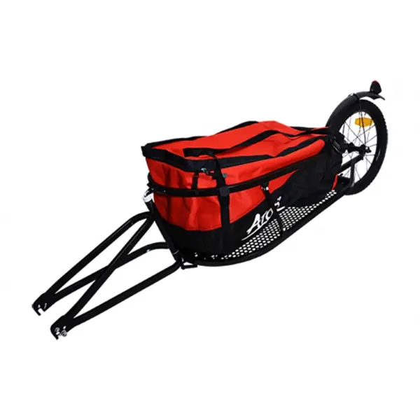 Aanhangwagen met één wiel + schokdemper + tas voor wielnaafbevestiging Optimiz L155Xl42Xh28