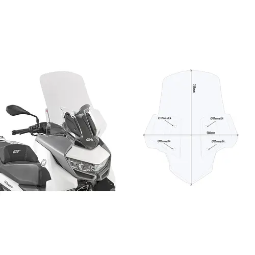 Windschutzscheibe Givi haut BMW C 400 GT