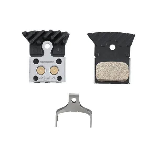 Set di pastiglie freni in metallo con alette di raffreddamento Shimano L04C