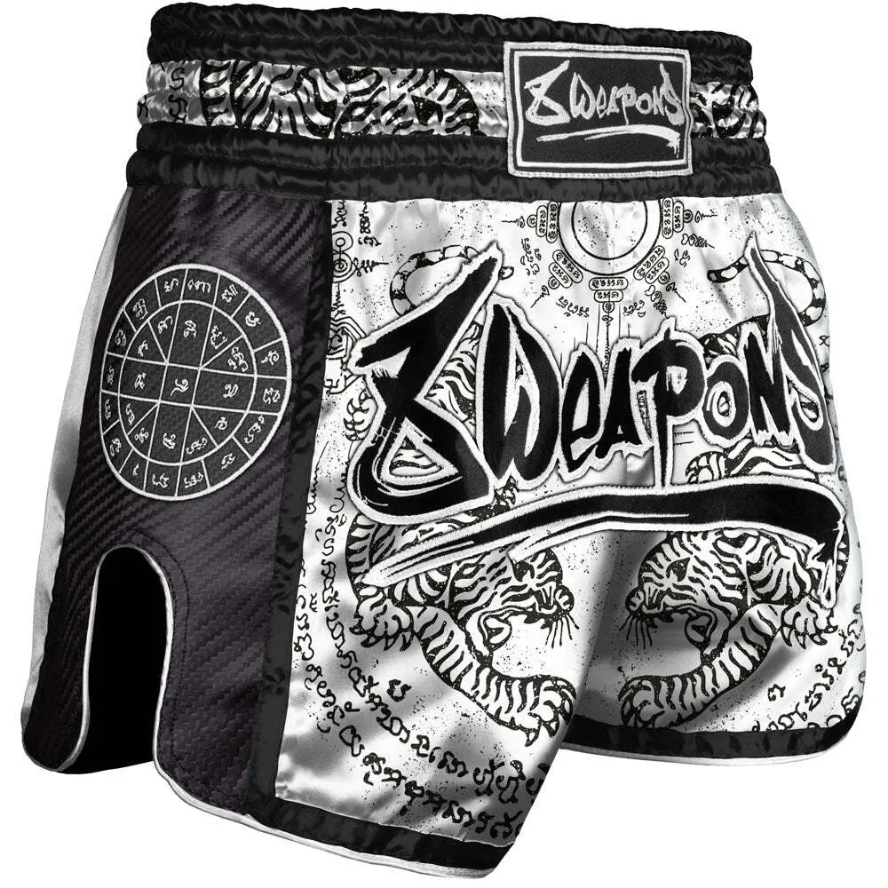 Pantaloncini da Thai Boxe 8 Weapons Carbon Sak Yant Tigers