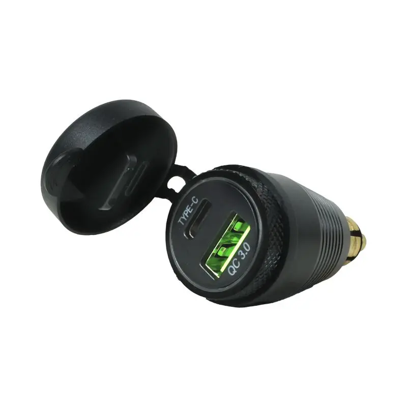 Adapter Chaft DIN QC3.0 USB + USB Type C