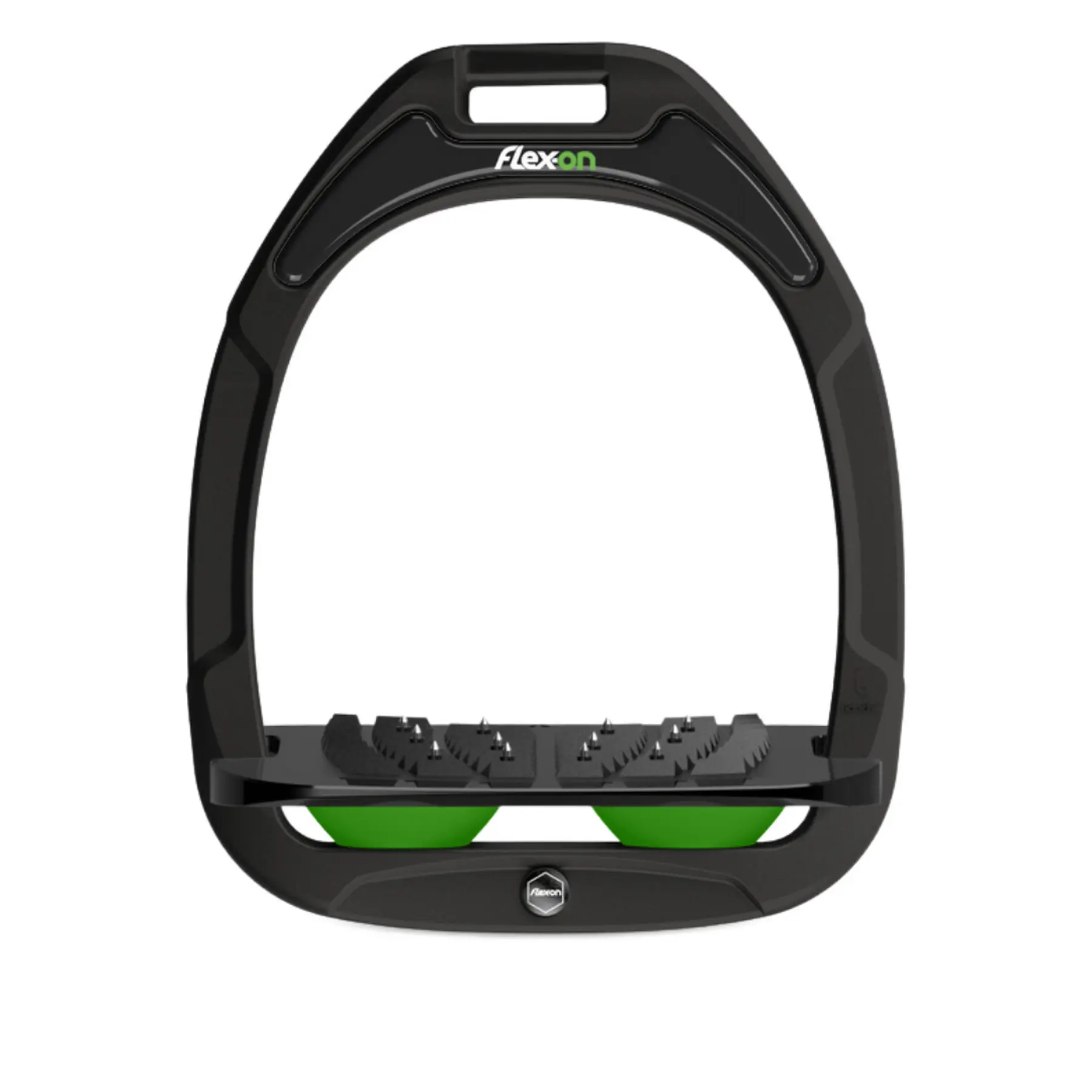 Aluminium Steigbügel Schräg Grip Schwarz/Schwarz/Grün Flex-On