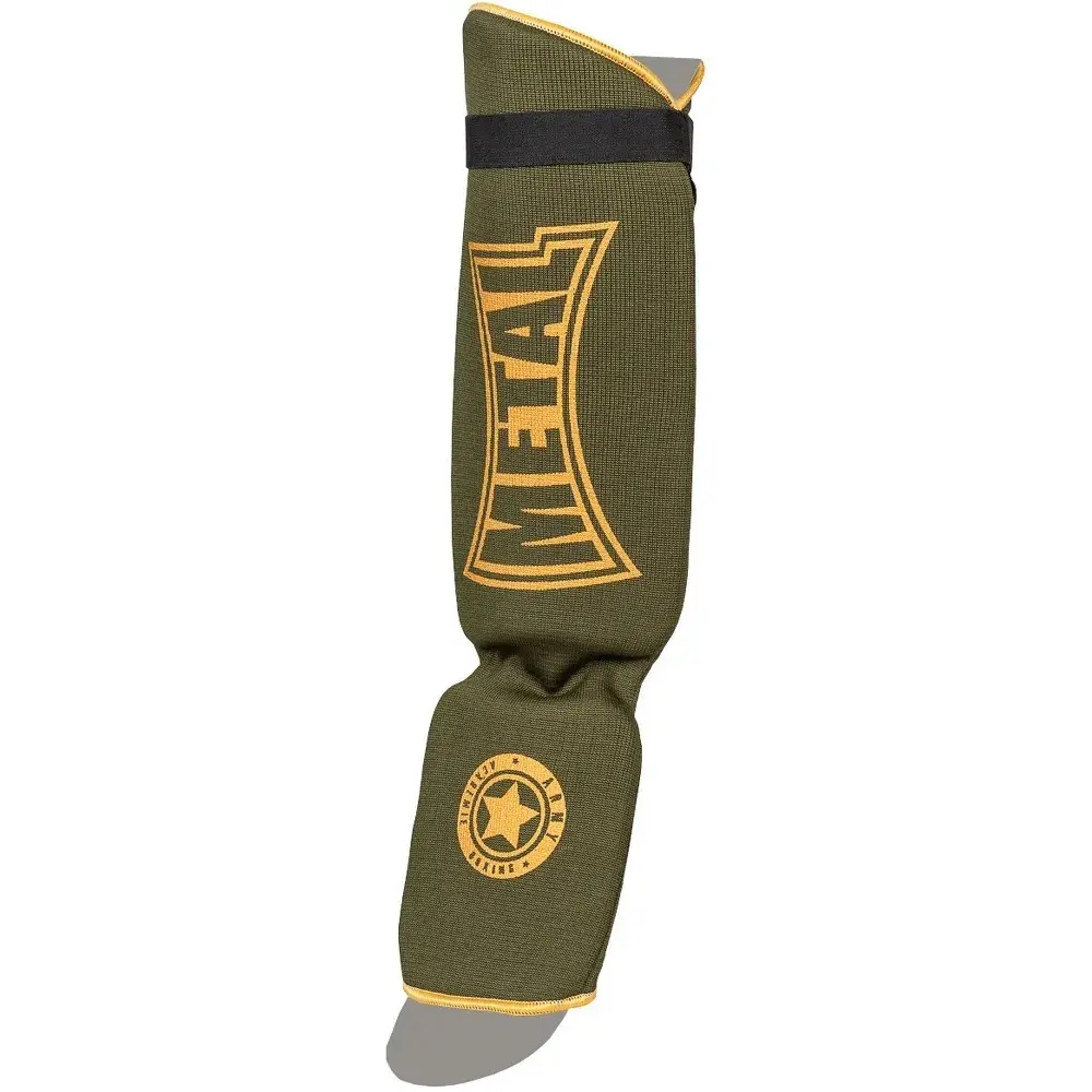 Schienbeinschützer Thai-Boxen + Fuß Baumwolle Metal Boxe Military