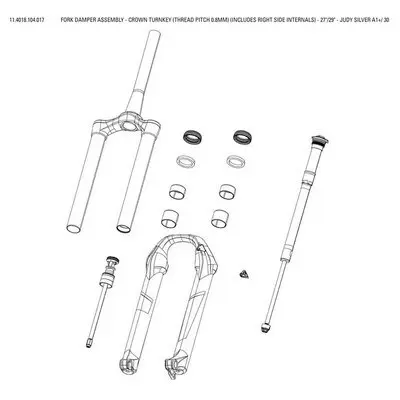 Kompletter Kompressionssatz Gabel Rockshox Crw Trnk 27"/29" Judy /30