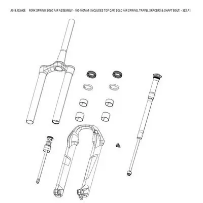 Gabelkolbensatz Rockshox 35s A1 2021 Soloair 100-160mm
