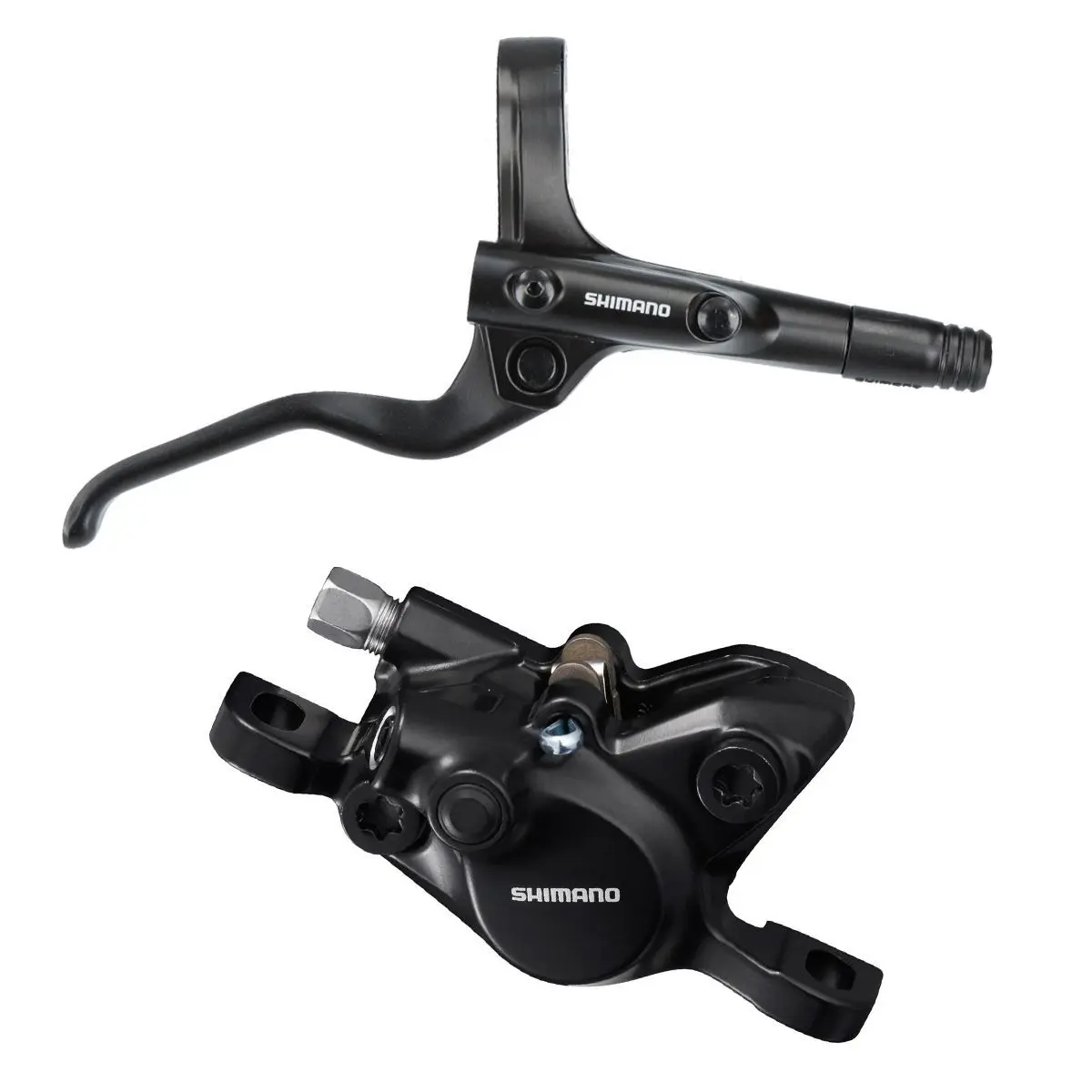Image of Bremsenset hinten Hebel Bremsleitung und Bremssattel Shimano BL-MT201/BR-M200