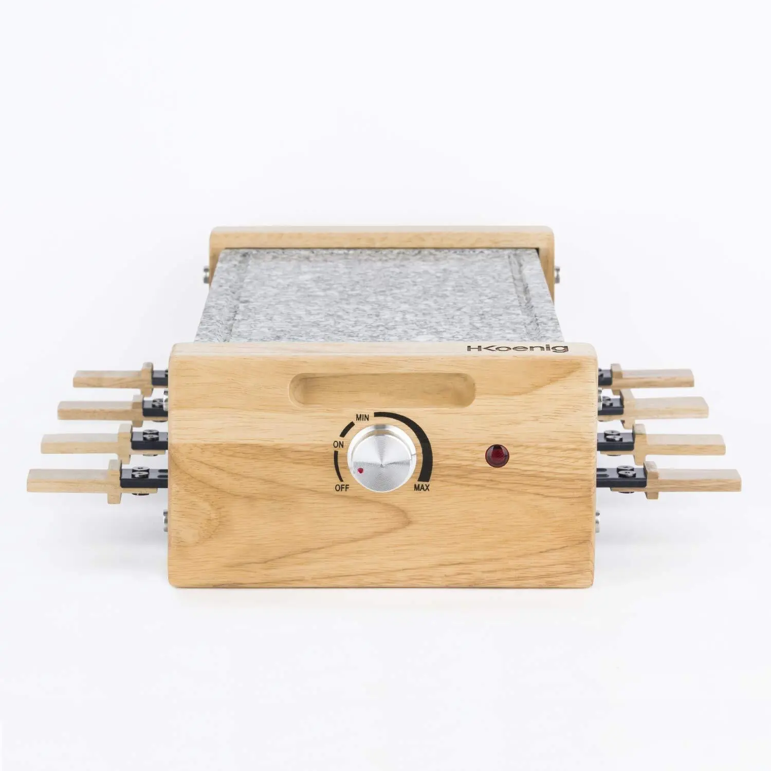 Appareil à raclette et pierre à cuire 8 personnes design bois H.Koenig