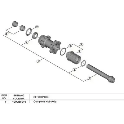 Nabenachse komplett Shimano WH-RX570-TL-R12