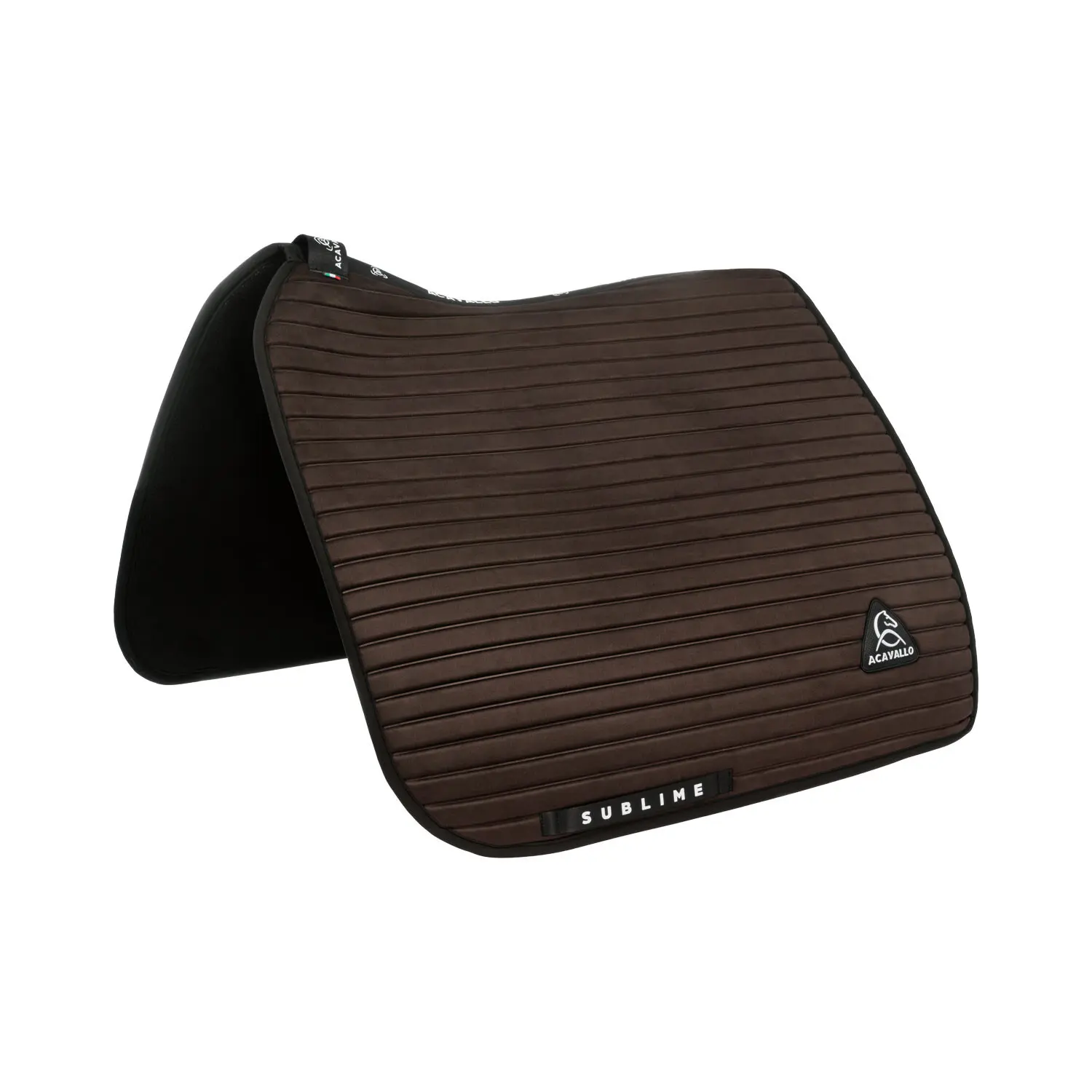 Striped suede dressage saddle for horse Acavallo Sublime