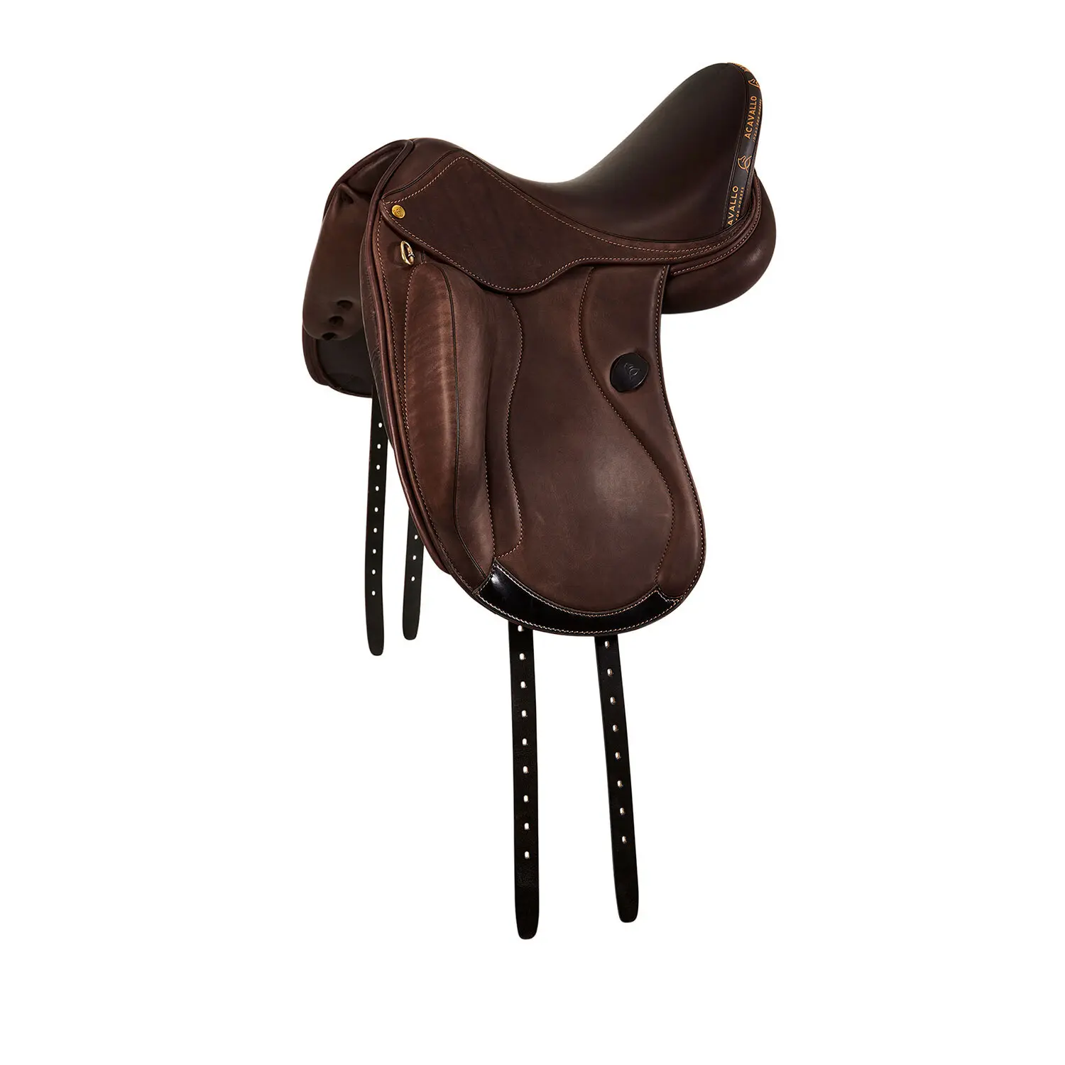 Mixed saddle for horse with sloped dressage cantle Acavallo Mantegna