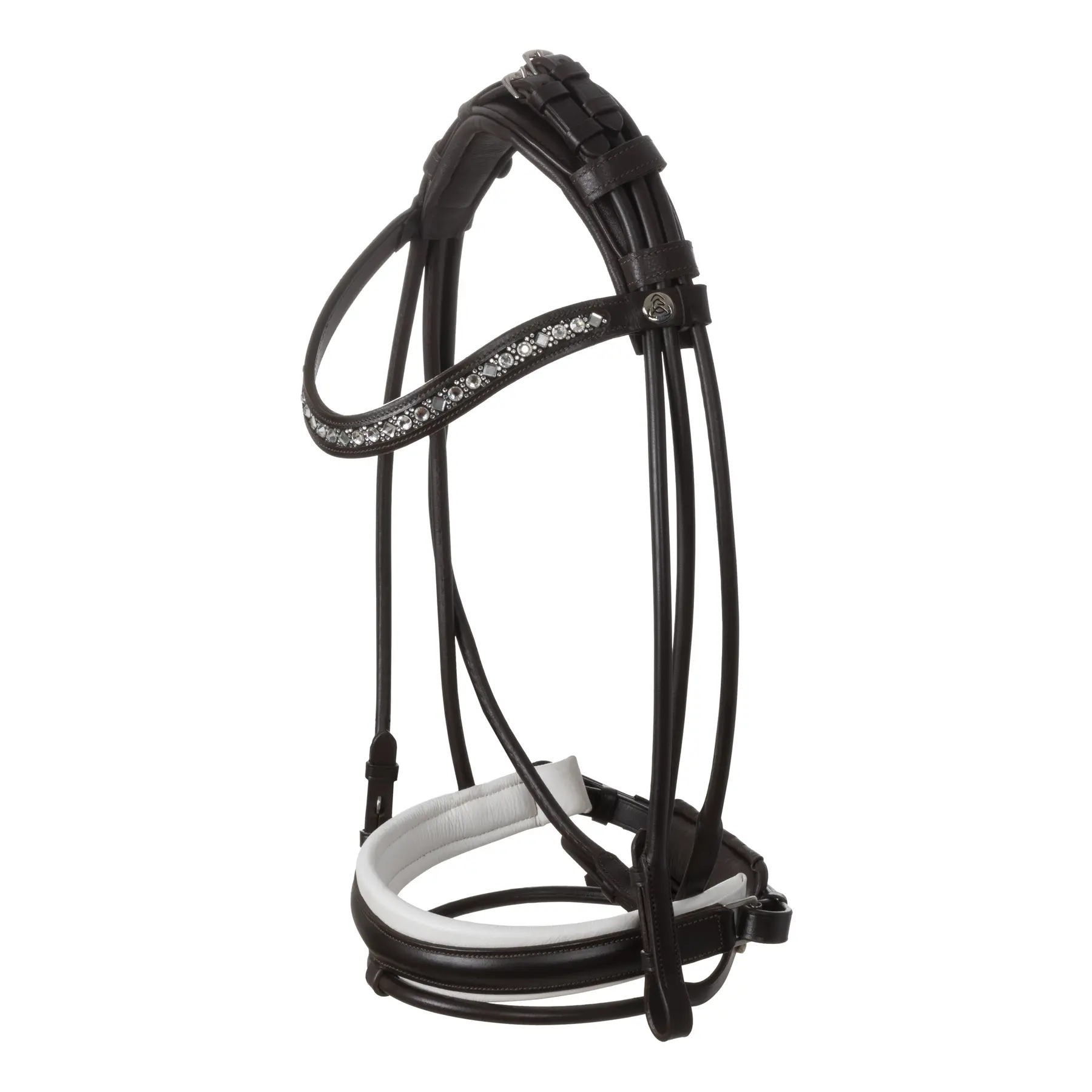 Anatomical soft leather straight noseband bridle Acavallo Iris Stlex