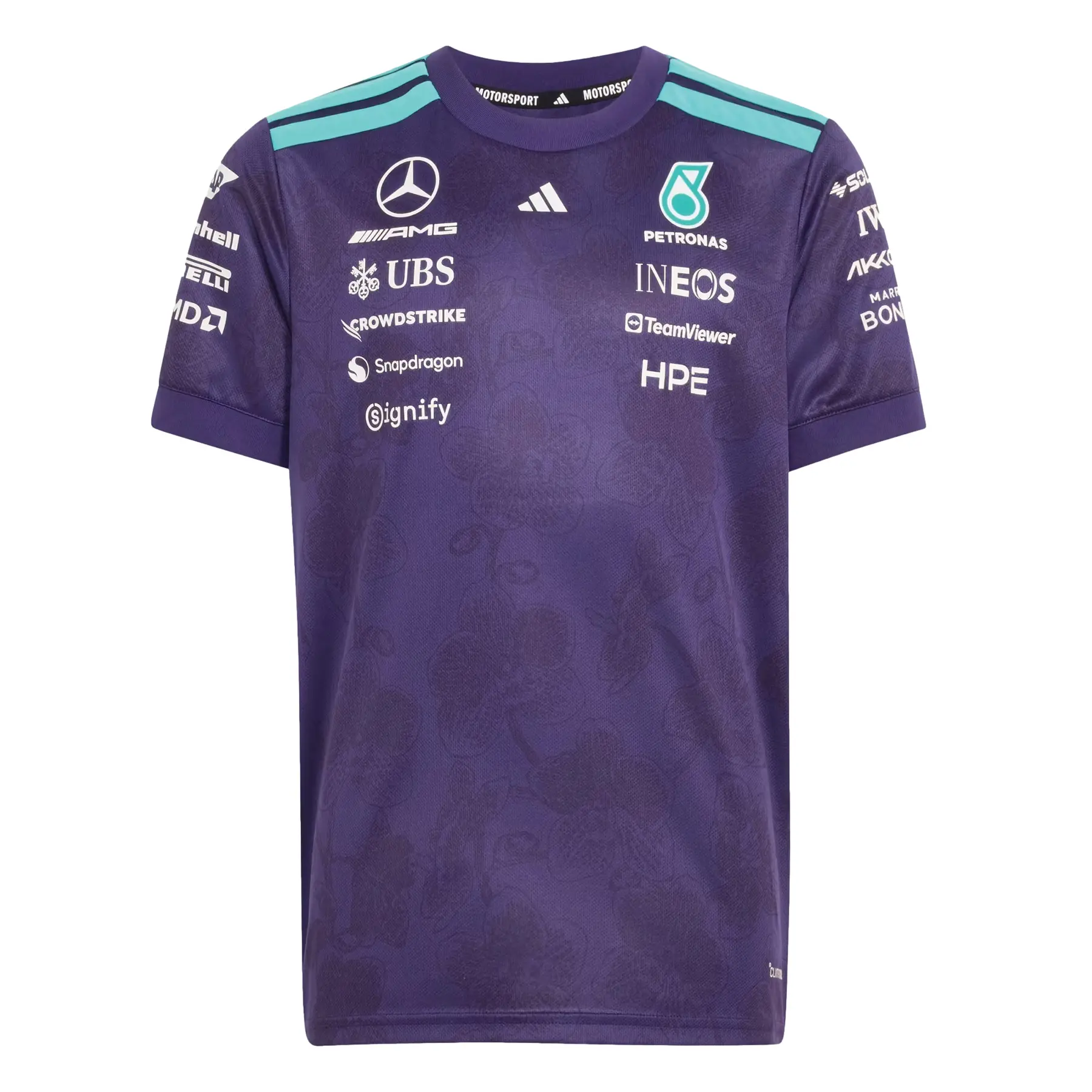Camiseta de Piloto Mercedes-Amg Petronas Formula 1 Team Vanda Bloom 128 Dark Purple Niño