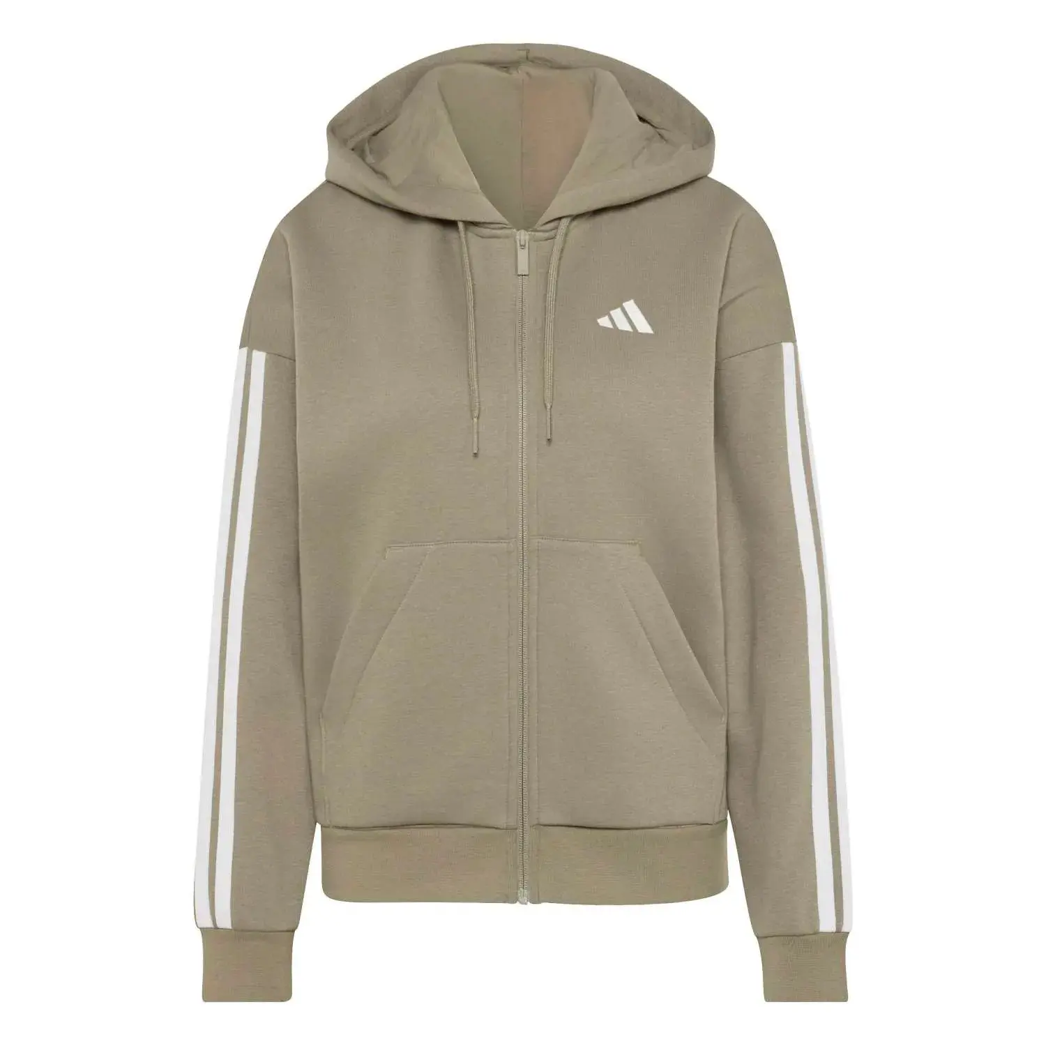 Giacca sportiva da donna con cappuccio a zip adidas Essentials 3-Stripes