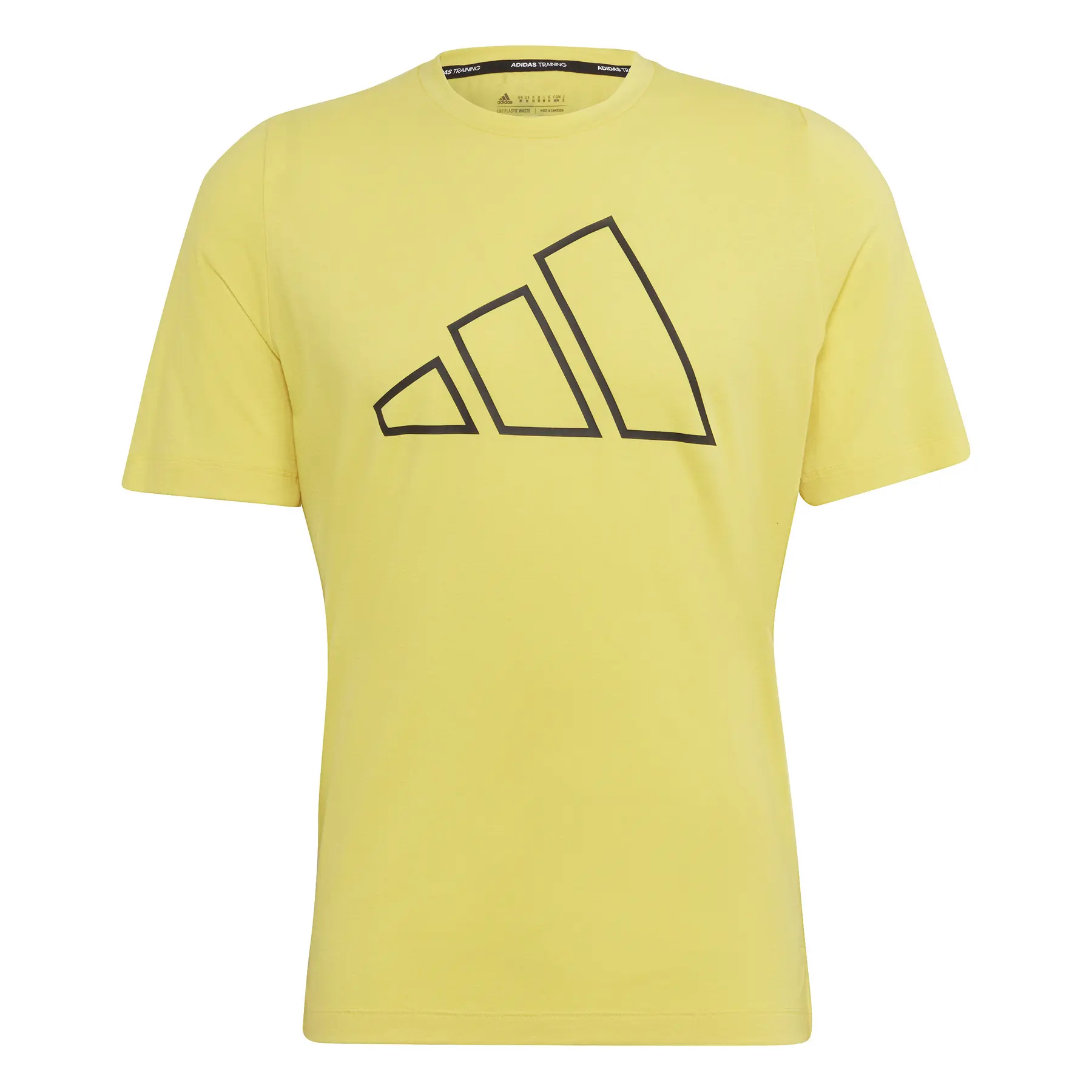 3-Balken-Trainingsshirt adidas Train Icons - Farbe: Gelb