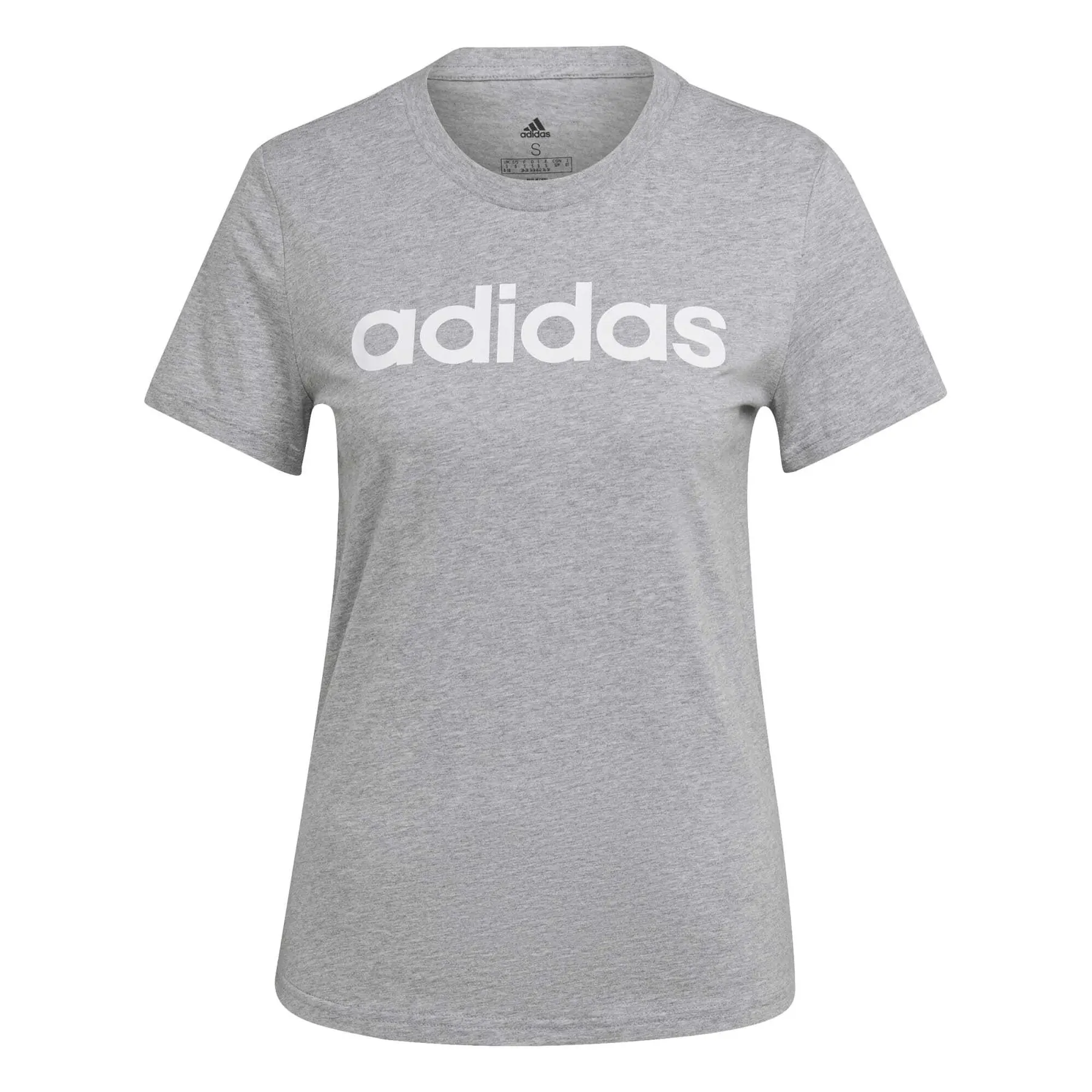 Eng anliegendes T-Shirt mit Logo für Frauen adidas Essentials - Farbe: Grau
