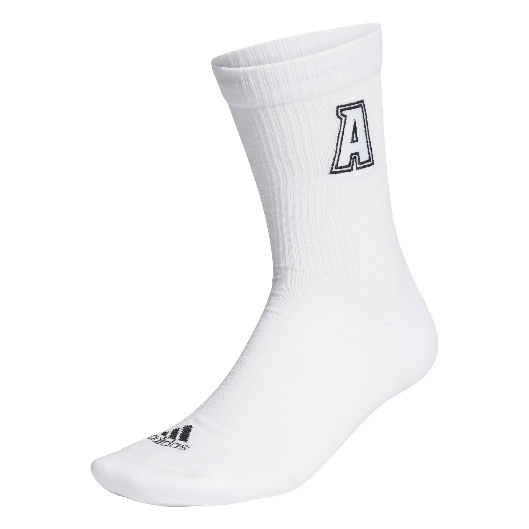 Bestickte Socken adidas - Farbe: Weiß