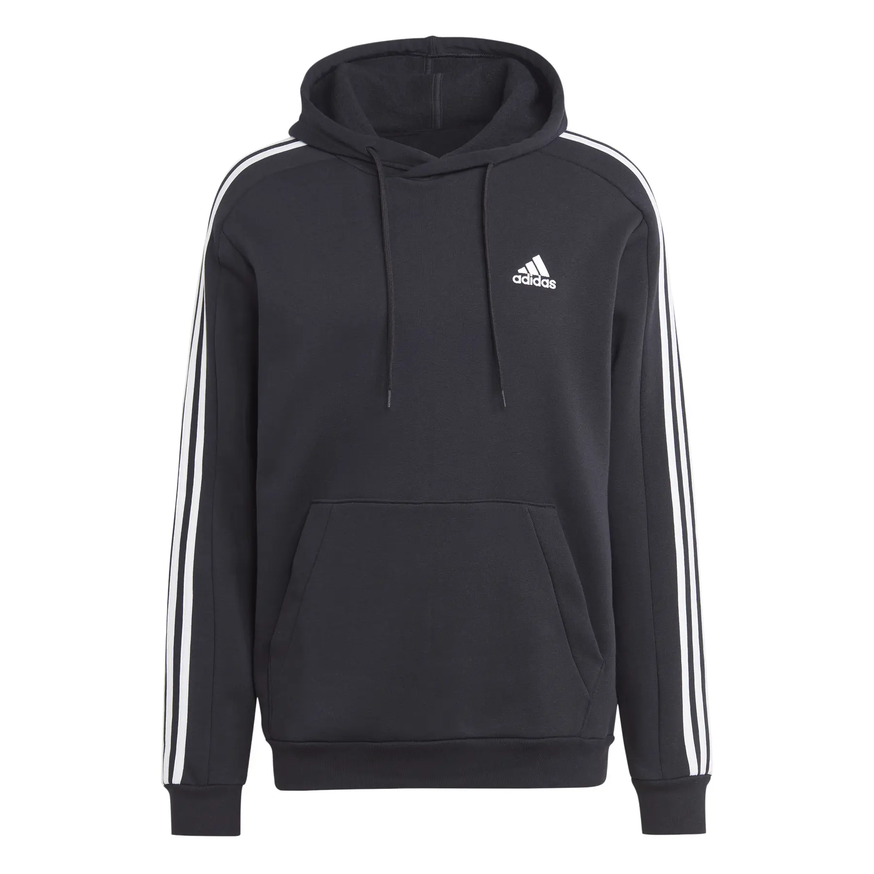 Adidas Hombre Negro Sudadera Con Capucha Essentials 3-Stripes