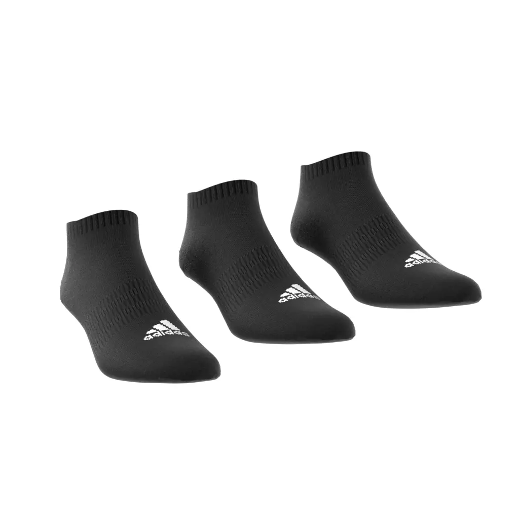 Adidas Unisex Negro Calcetines Cortos (X3)