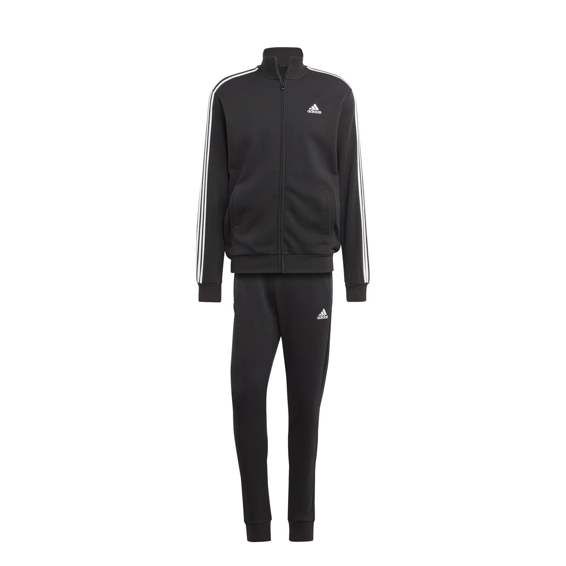 Trainingsanzug adidas Basic 3-Stripes - Farbe: Schwarz