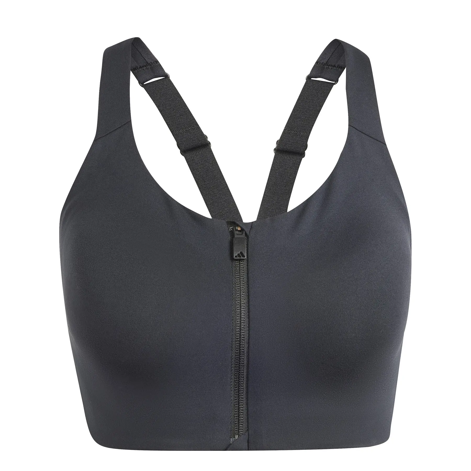BH mit Reißverschluss mit starkem Halt Frau adidas TLRD Impact Luxe - Farbe: Schwarz
