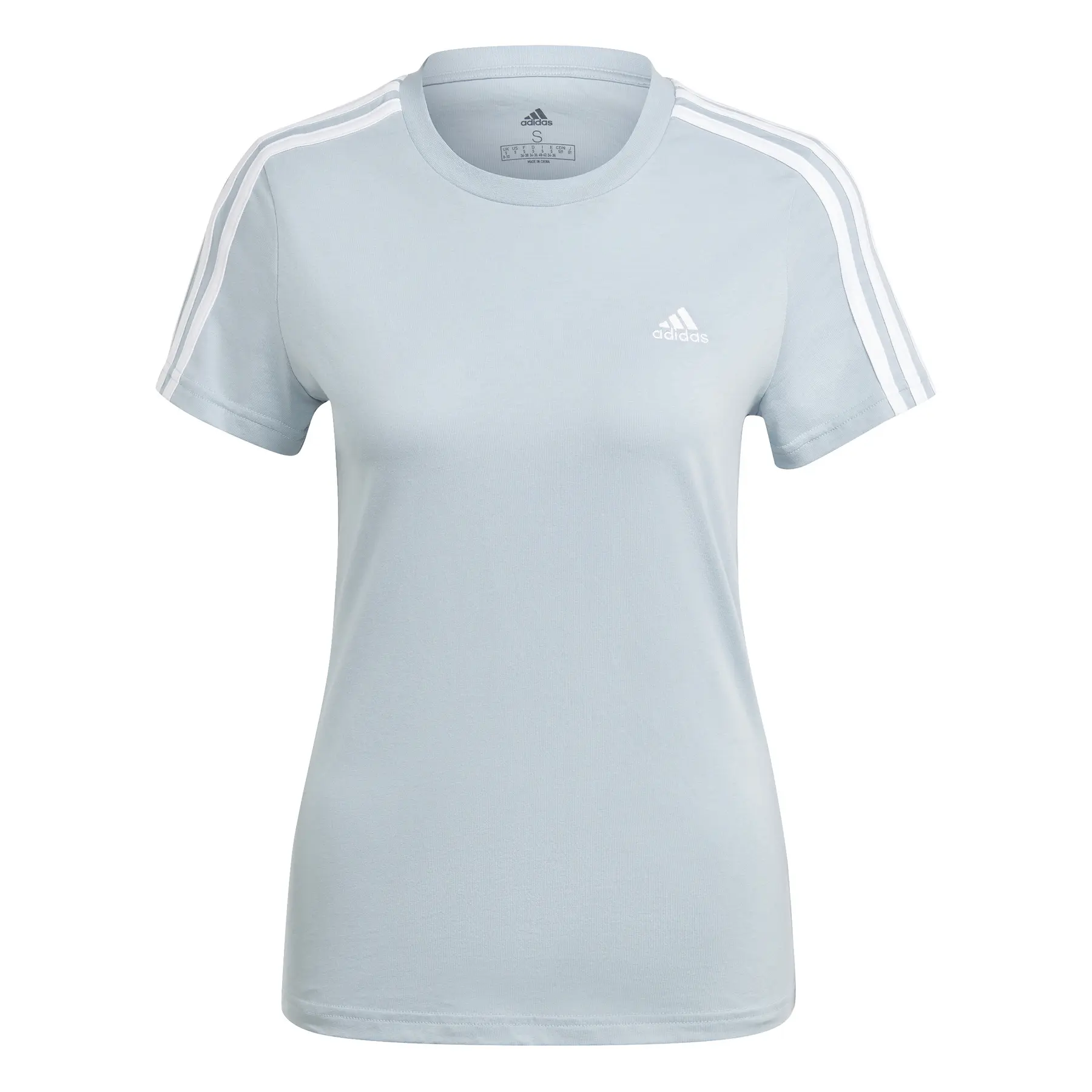 Adidas Mujer Azul Camiseta De Essentials 3-Stripes