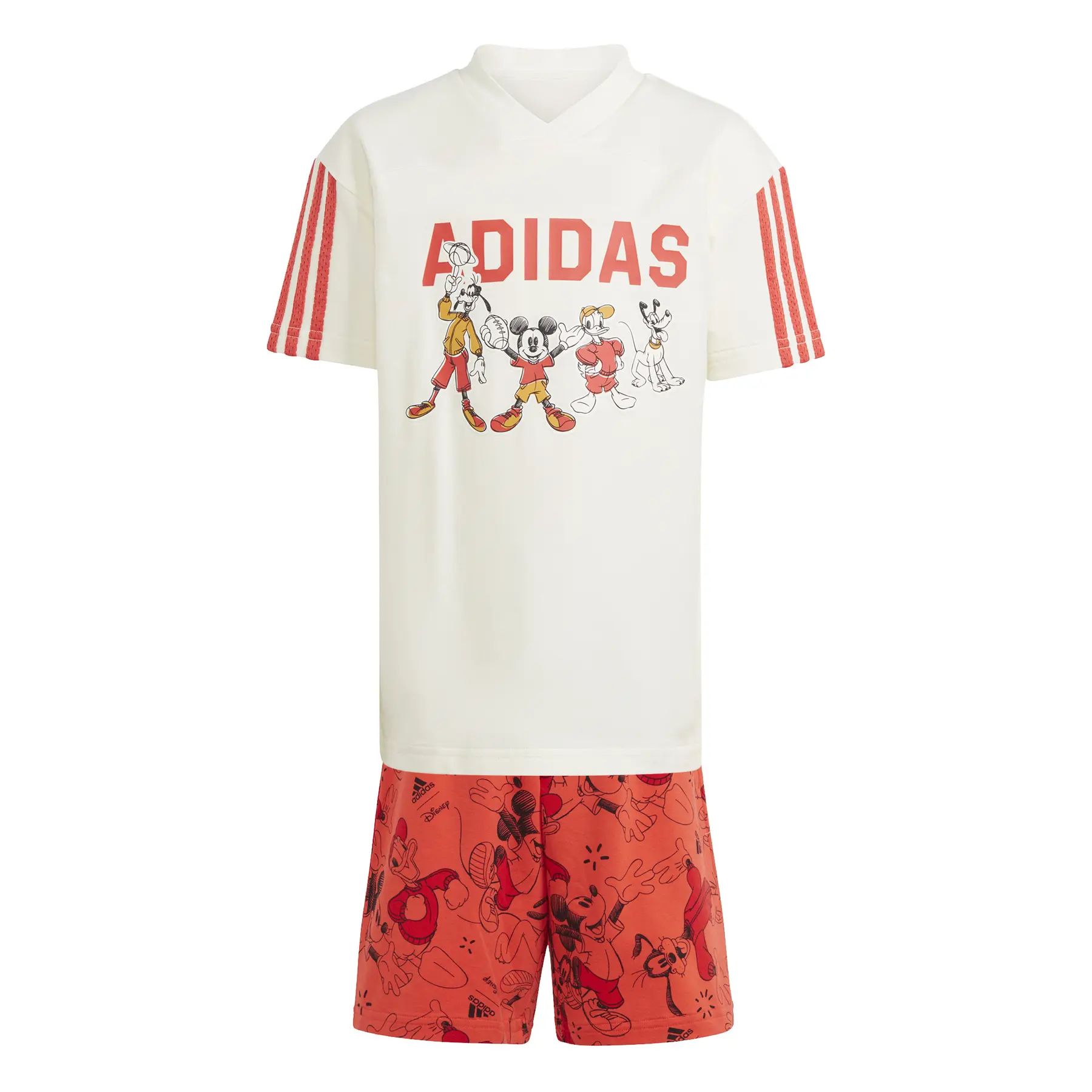 Set aus T-Shirt und Shorts für Kinder adidas Disney Mickey Mouse - Farbe: Weiß