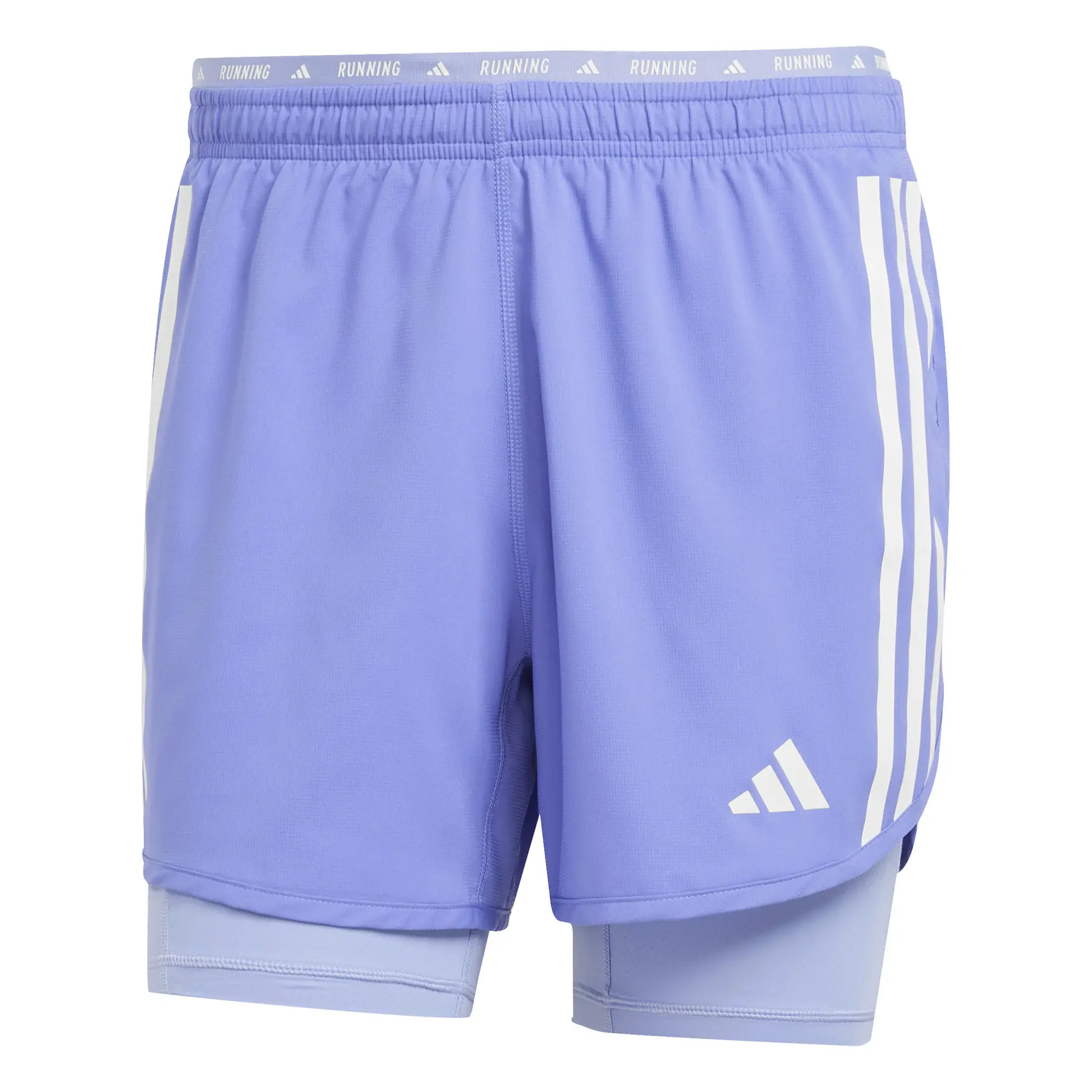 Short 2 en 1 adidas Own the Run 3 Stripes - vue 5