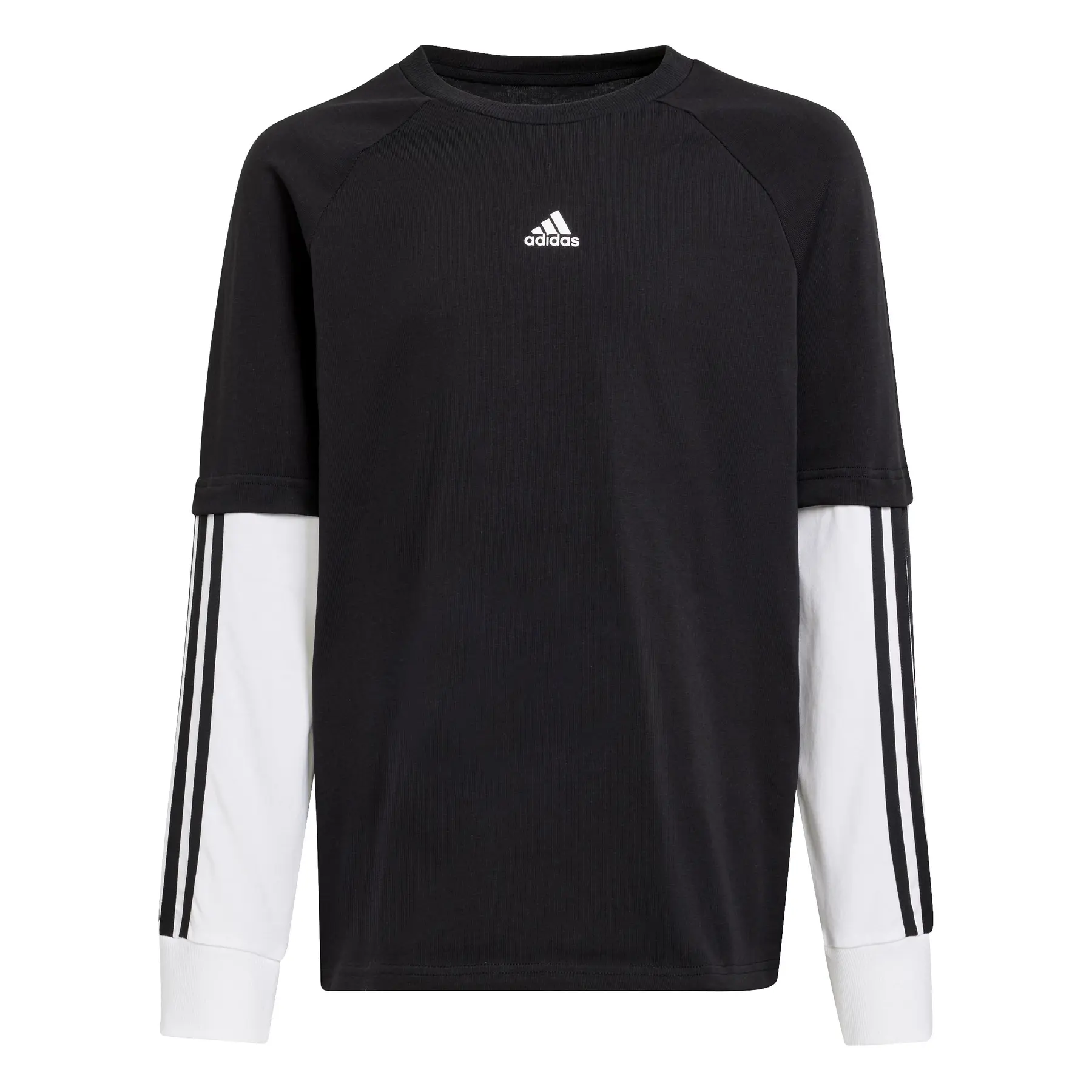 Langarmshirt 2 in 1 Kind adidas Street Jam - Farbe: Schwarz