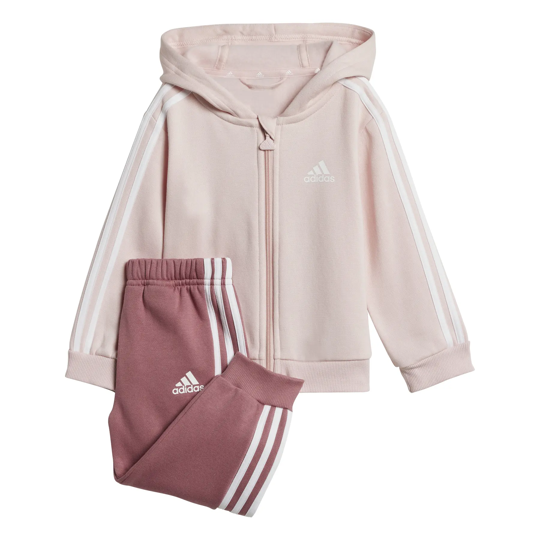Conjunto de jogging y sudadera con capucha y cremallera para bebé adidas Essentials 3-Stripes
