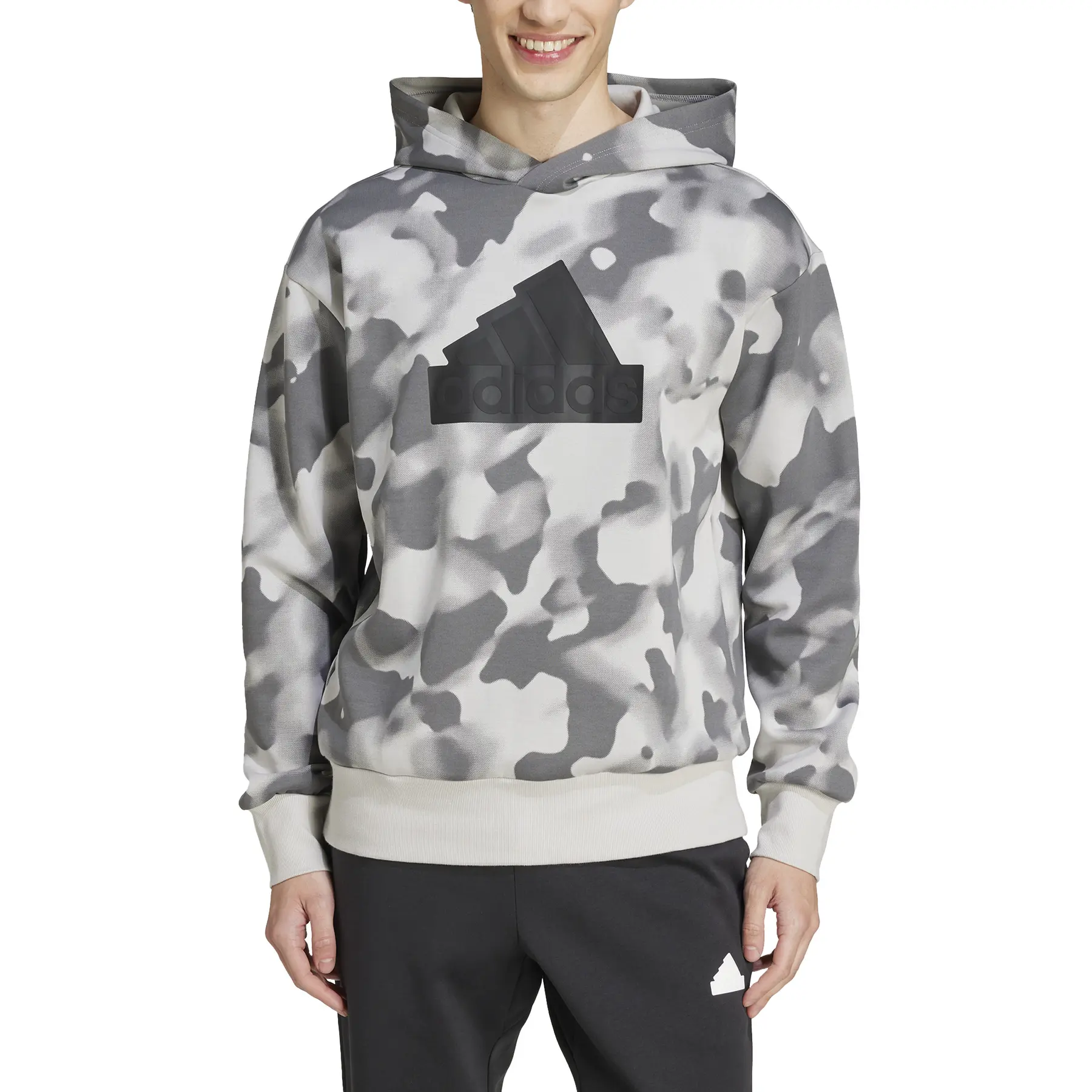 Hoodie adidas Future Icons Bos AOP - Farbe: Grau