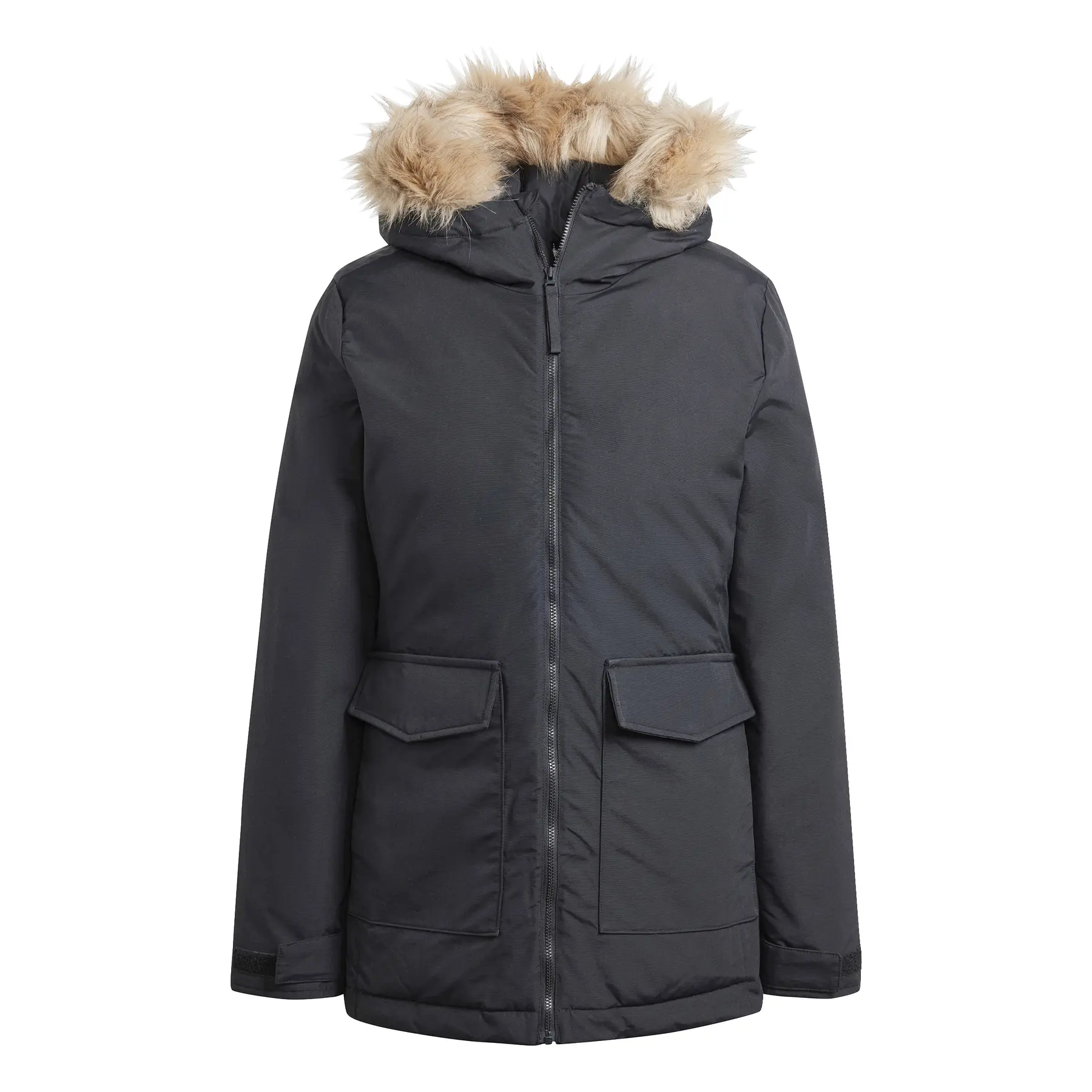 Parka mit Pelz Damen adidas Paveric - Farbe: Schwarz