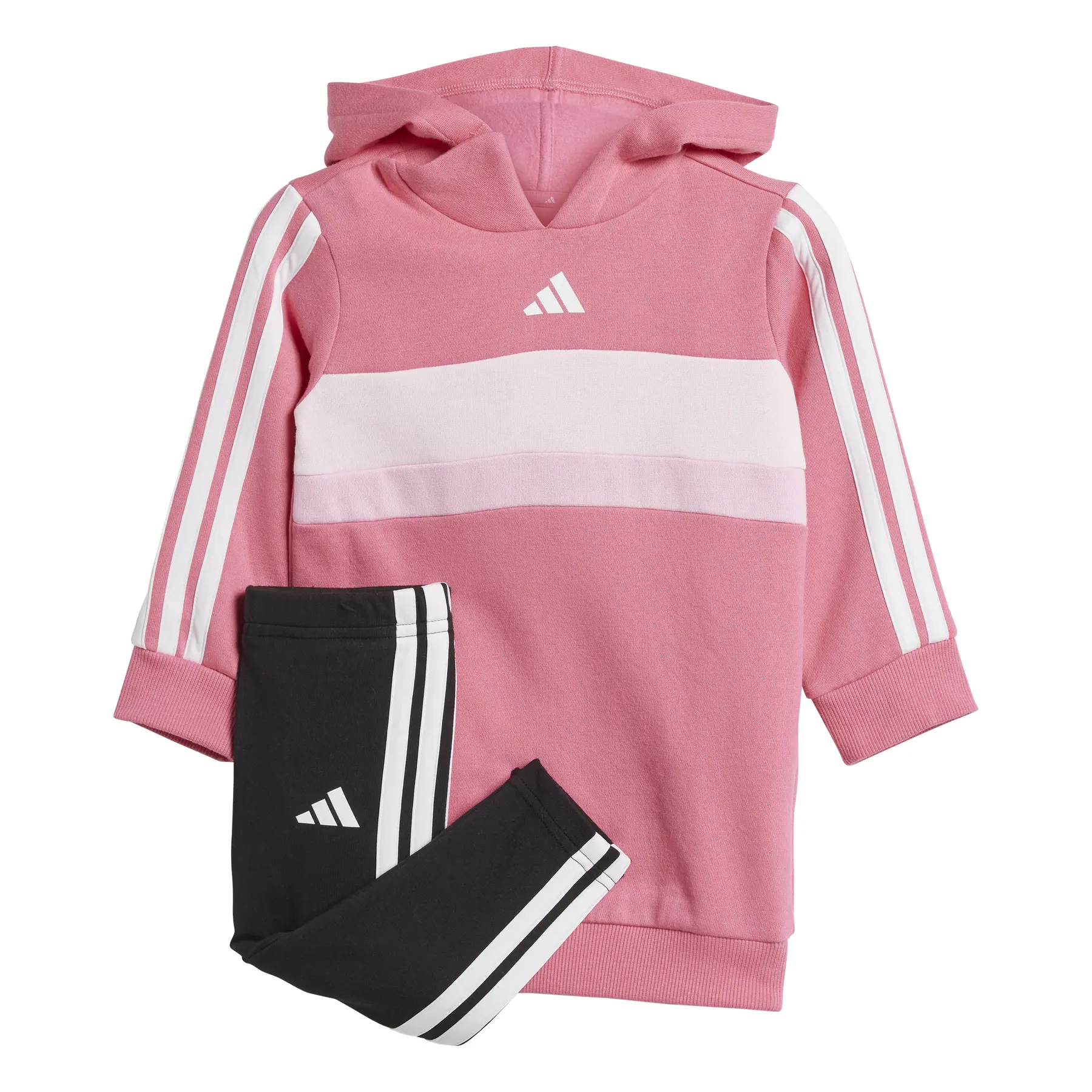 Ensemble Felpa à capuche et legging bébé fille adidas Essentials Tiberio 3-Stripes Fleece
